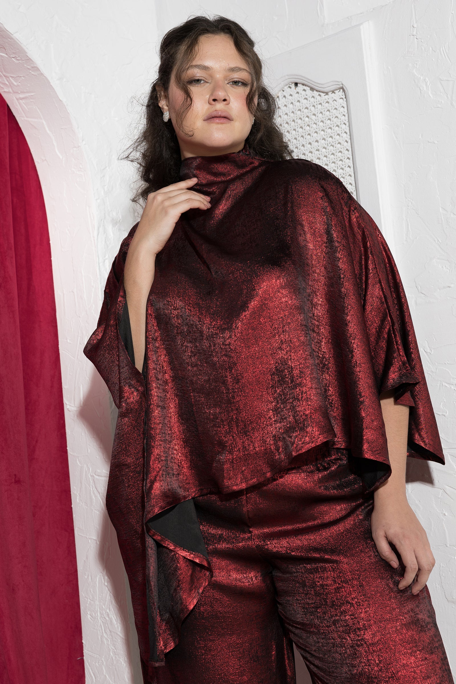 Crimson Glow Statement Soirée Set