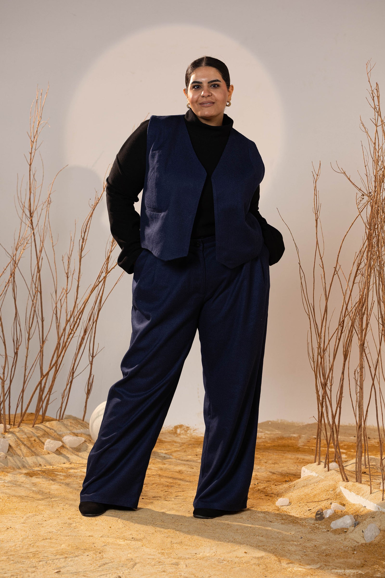 Essential 2-Piece Wool Vest Set - Blue