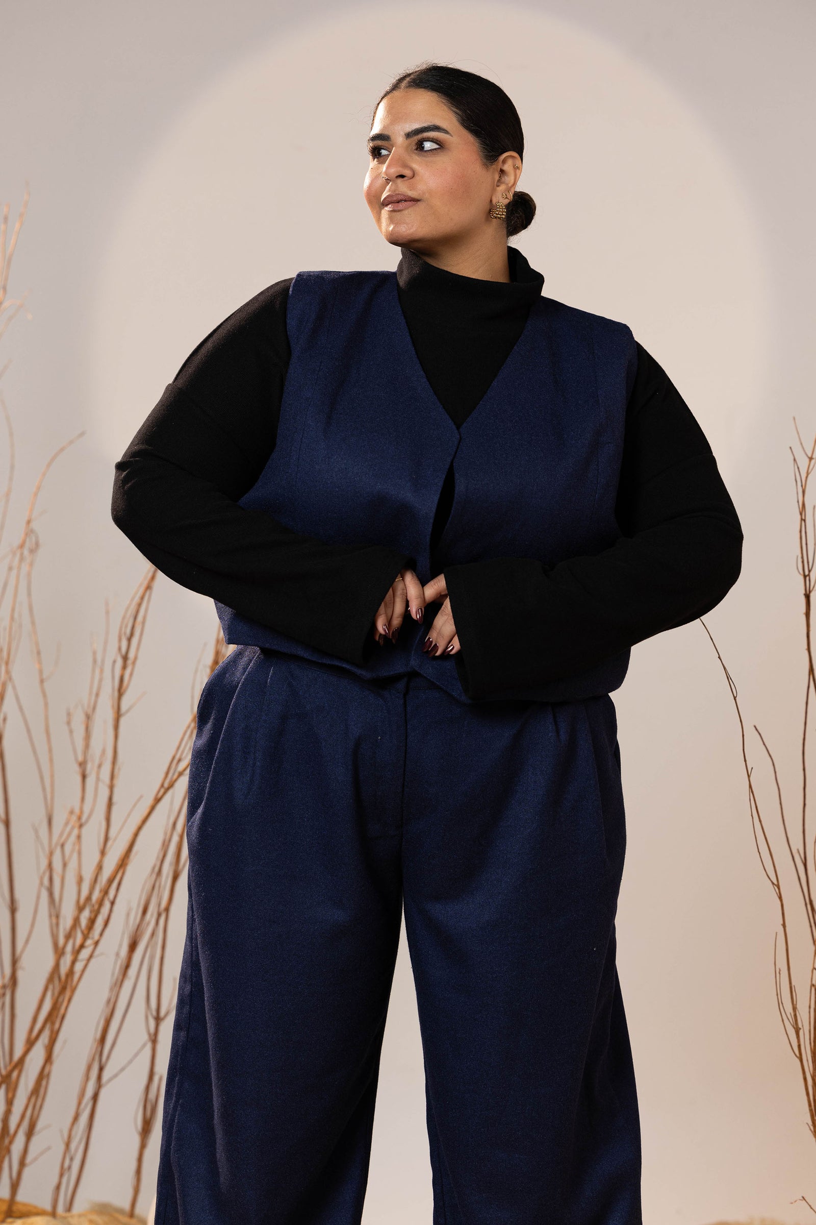 Essential 2-Piece Wool Vest Set - Blue