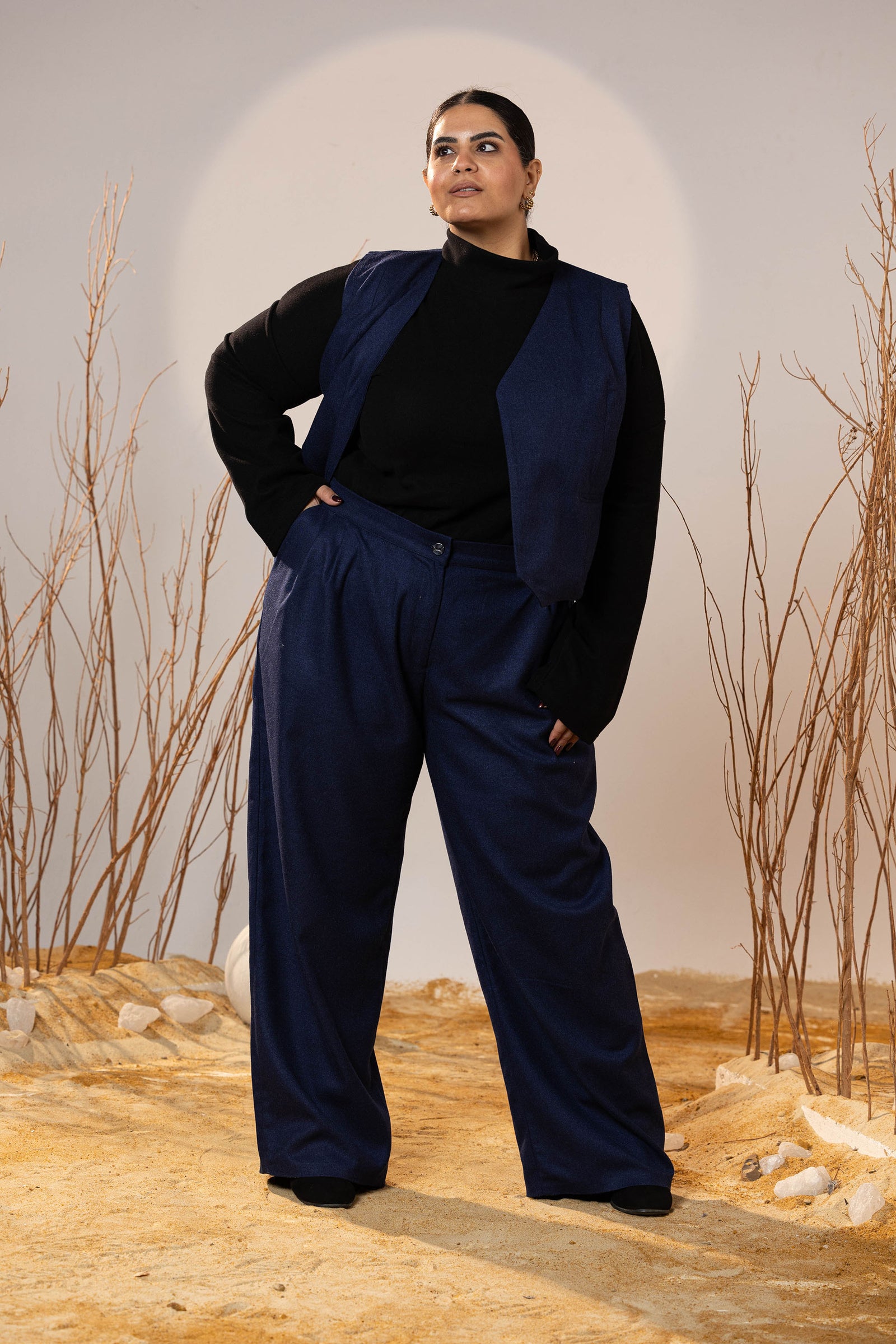 Essential 2-Piece Wool Vest Set - Blue