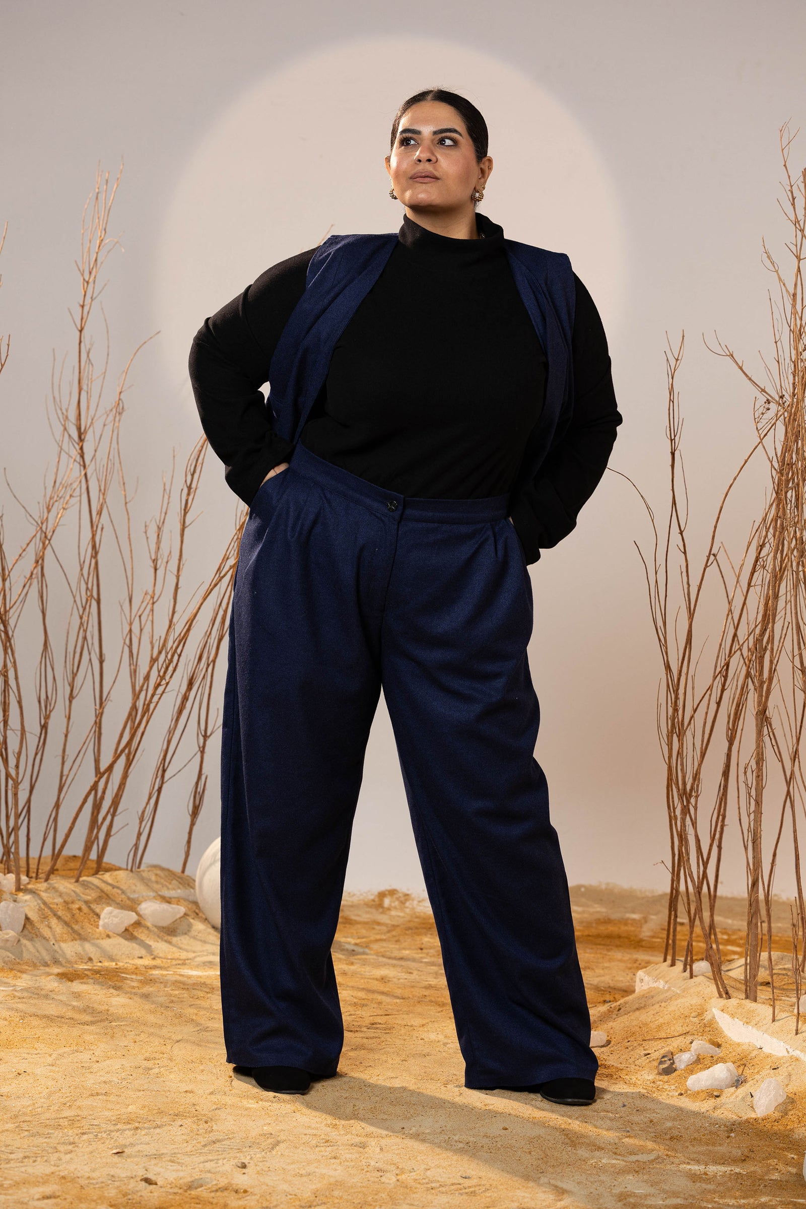 Essential 2-Piece Wool Vest Set - Blue