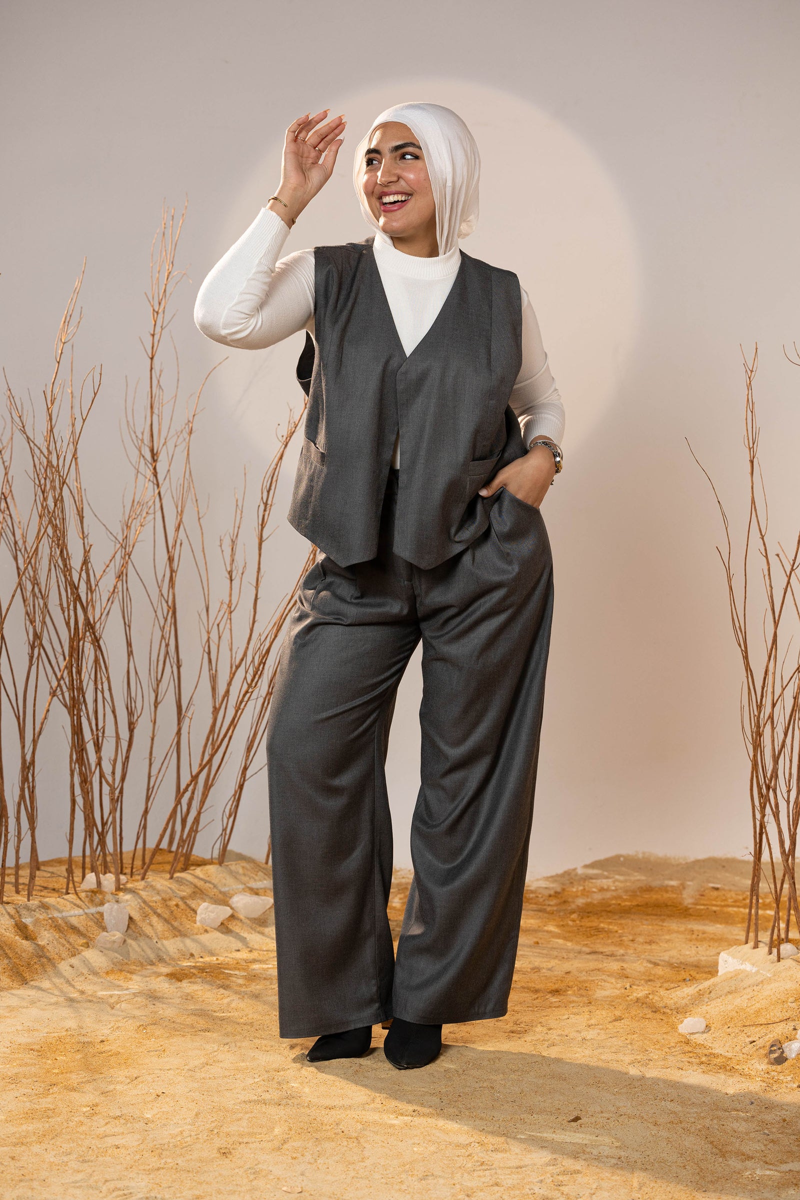 Essential 2-Piece Wool Vest Set - Grey
