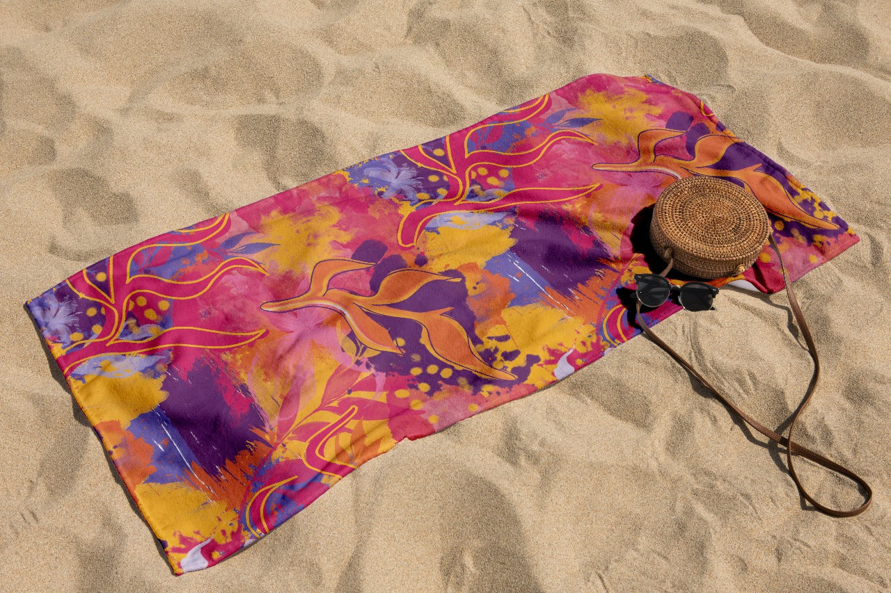 Fire Bloom Beach Towel