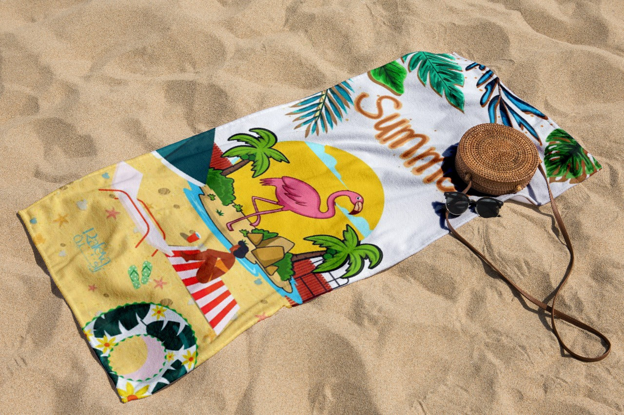 Flamingo Bay Beach Towel