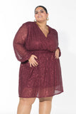 Glow Sequin Wrap Dress - Maroon