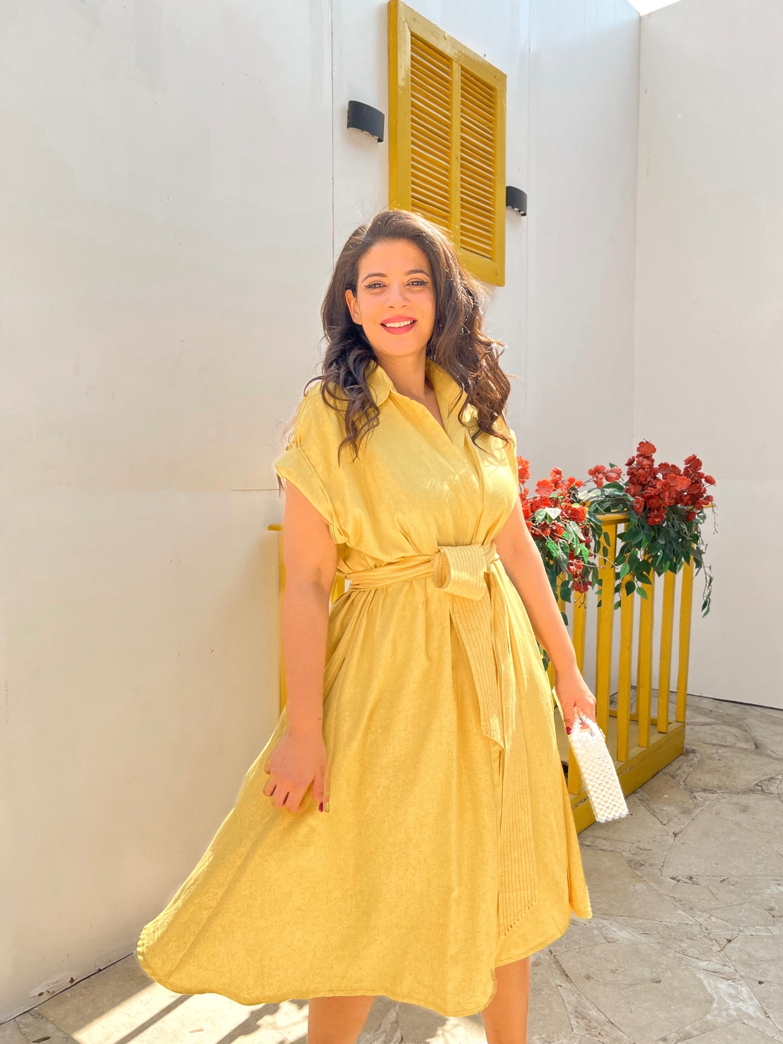 Linen Dress- Green