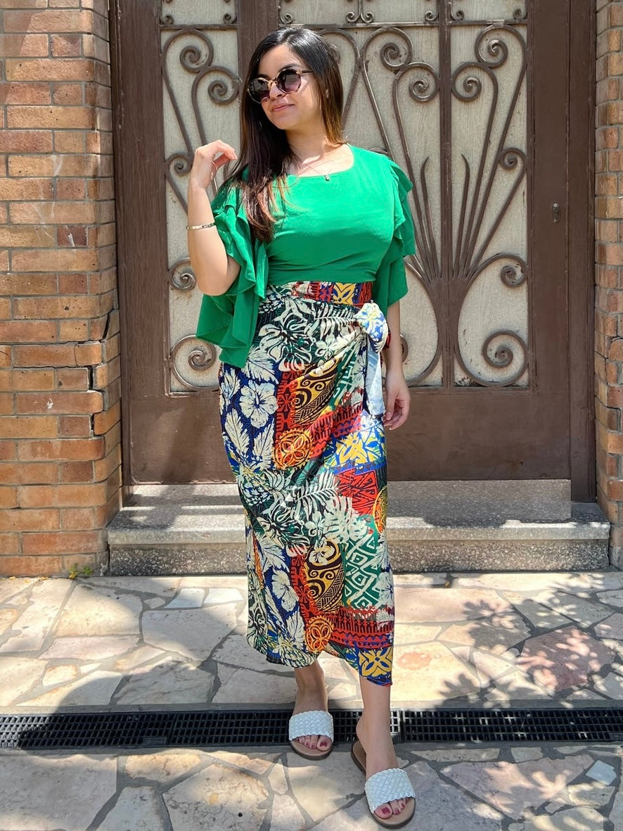 African crepe wrap Skirt