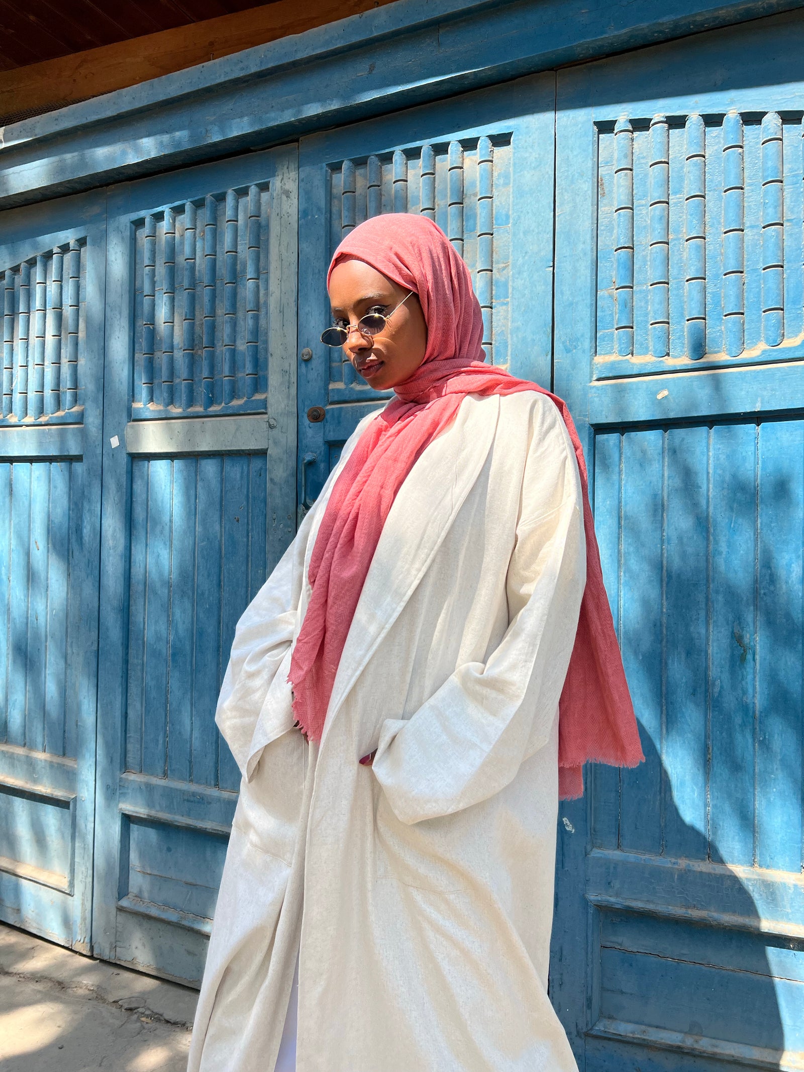 Collared linen kimono - Beige