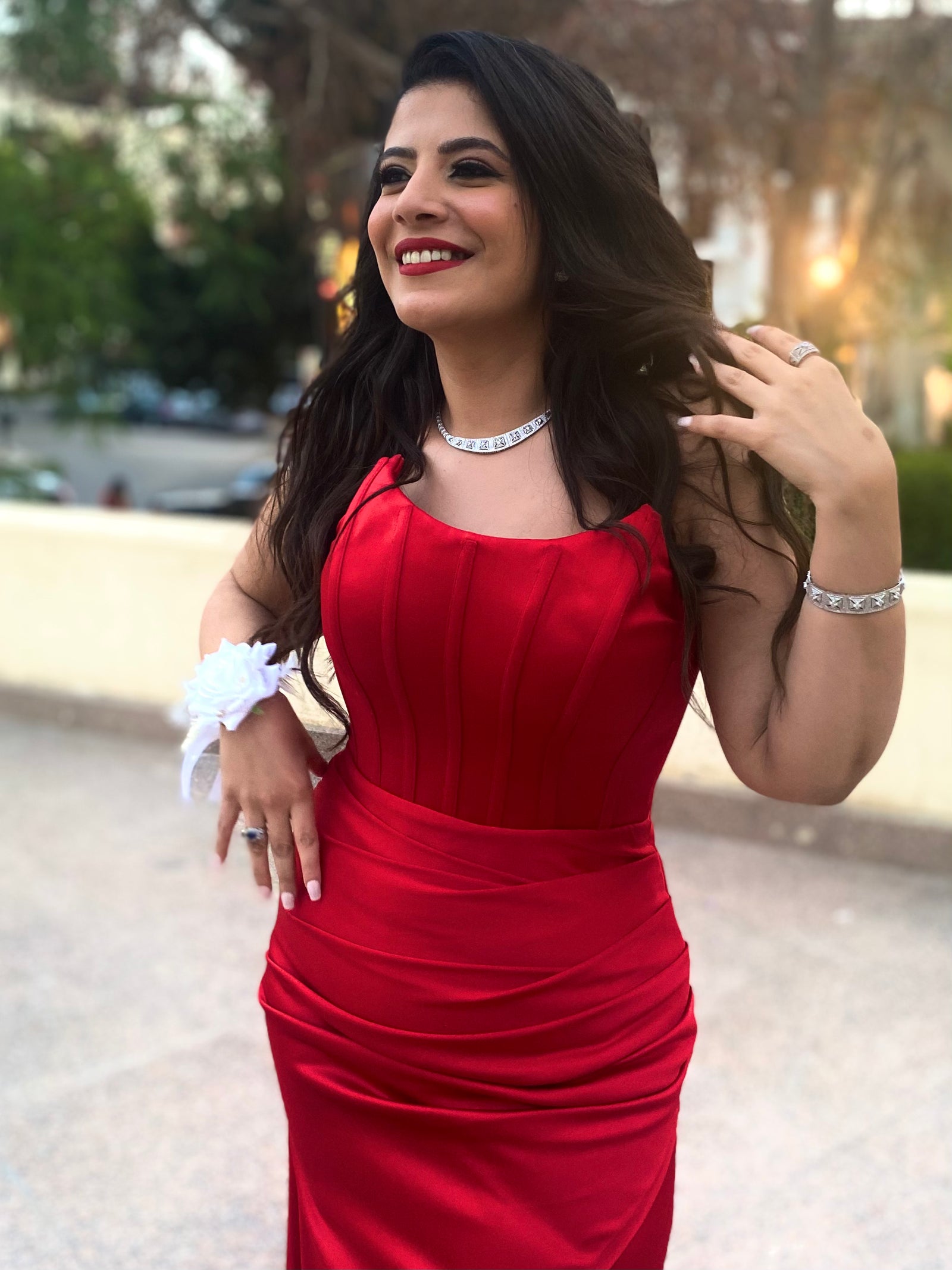 Strapless corset dress - Red