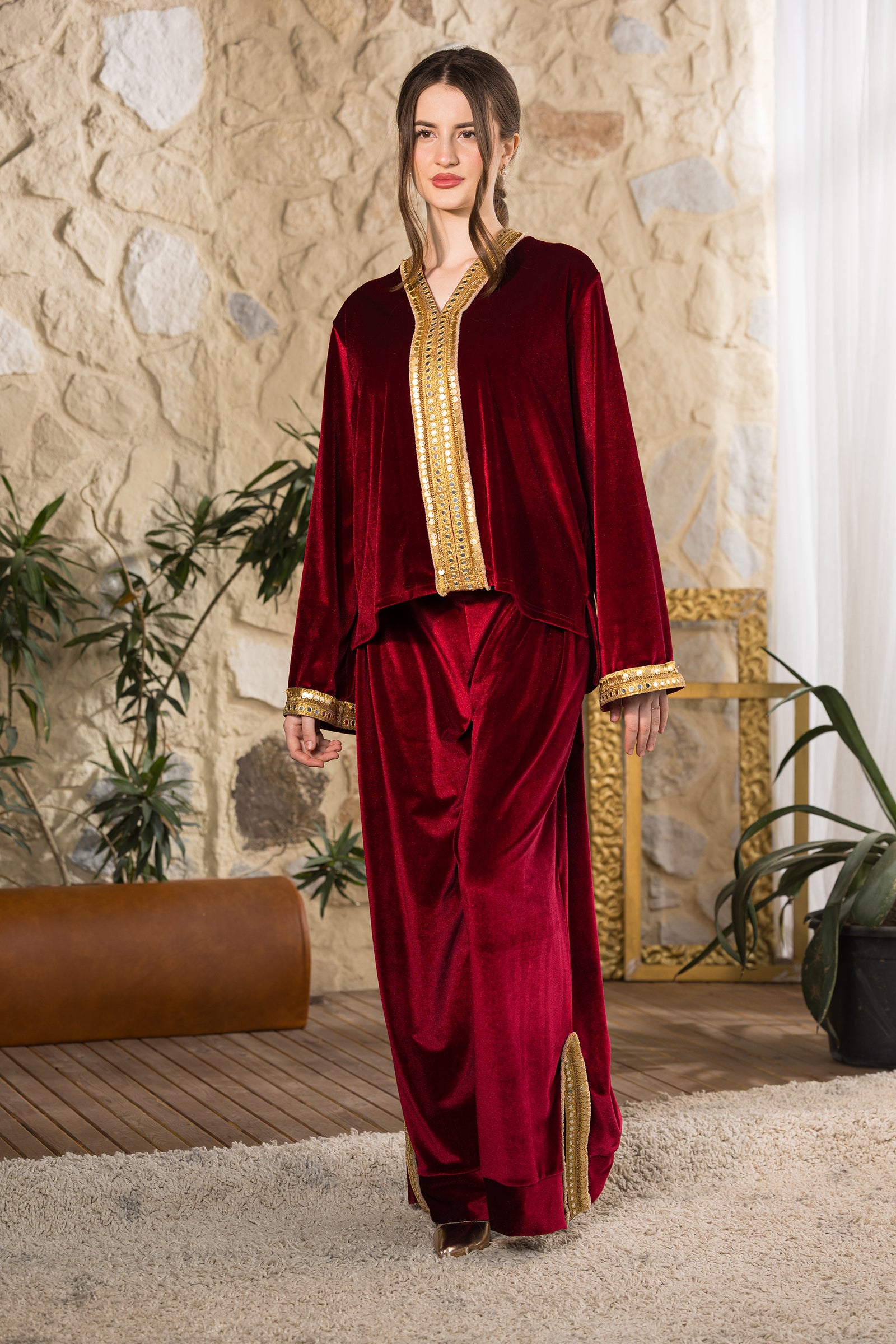 Maroon Velvet Set