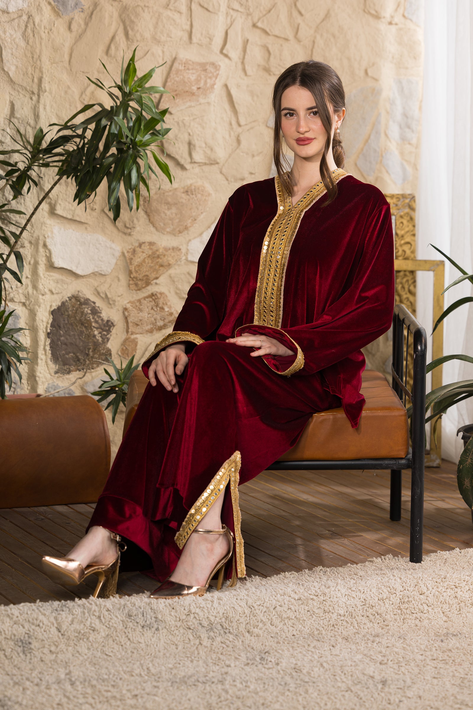 Maroon Velvet Set