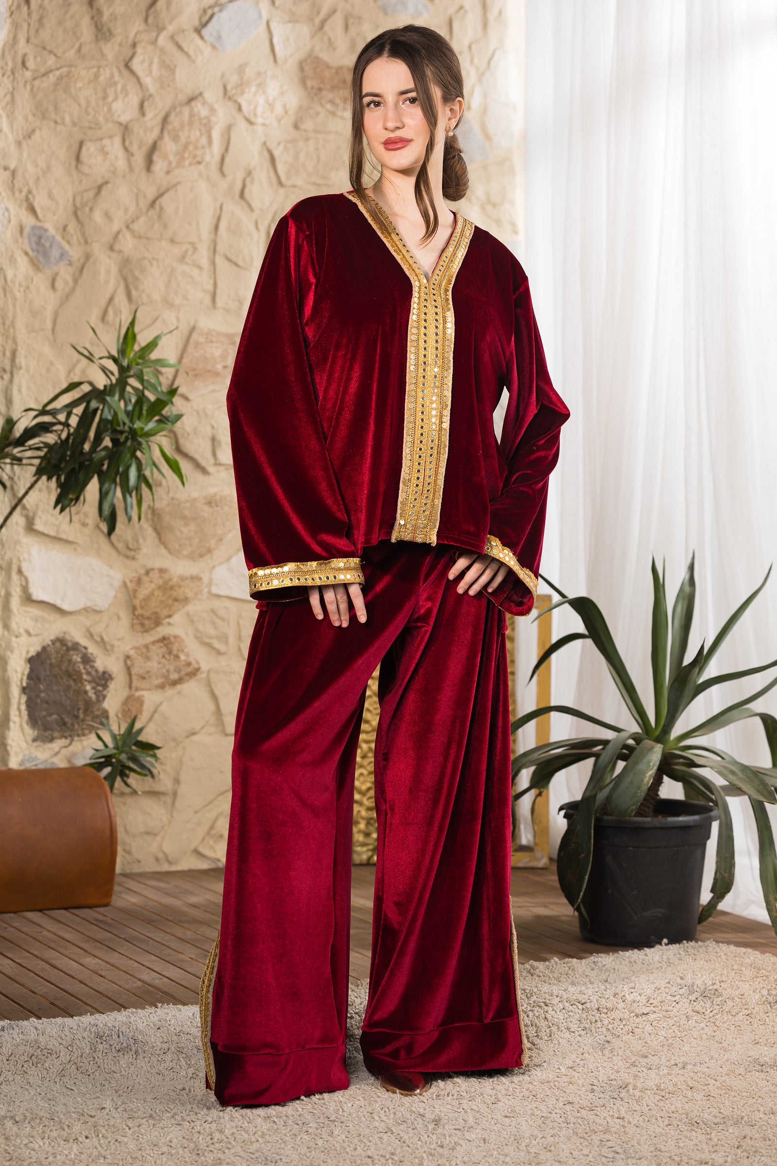Maroon Velvet Set