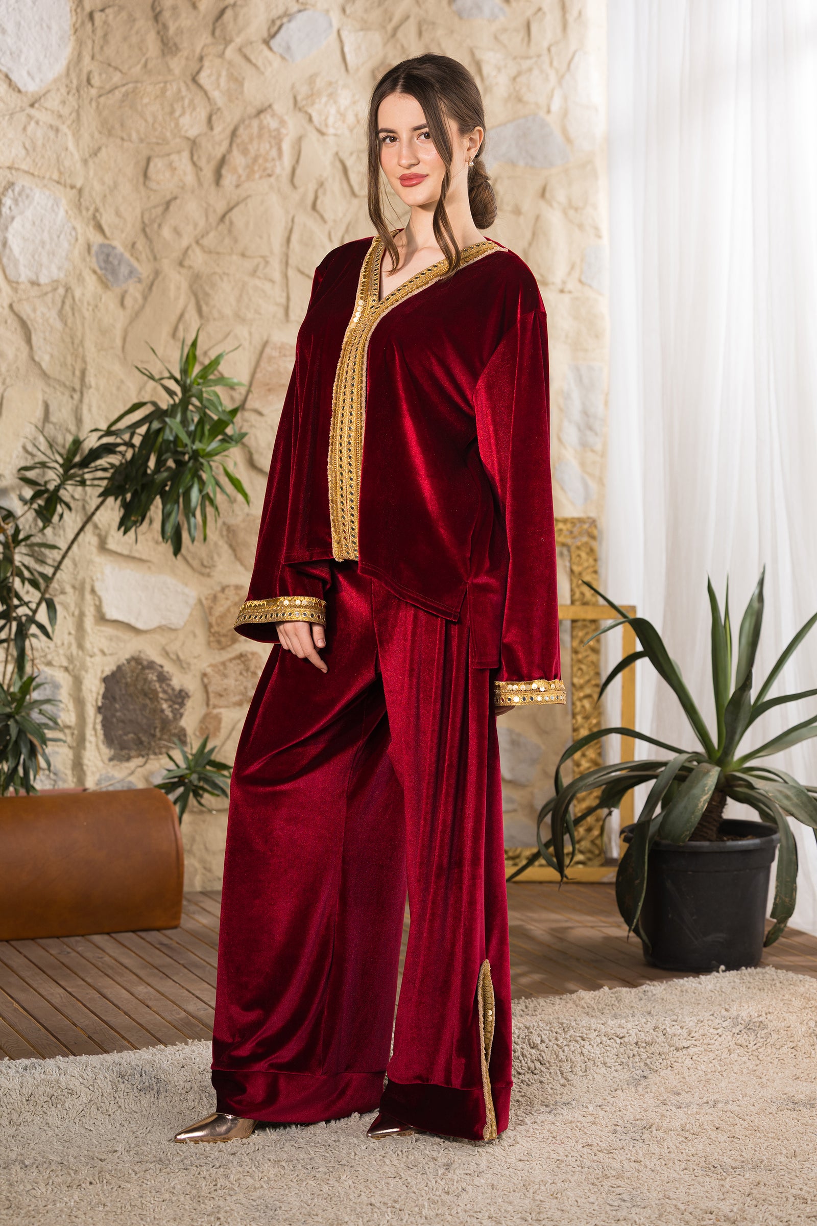 Maroon Velvet Set