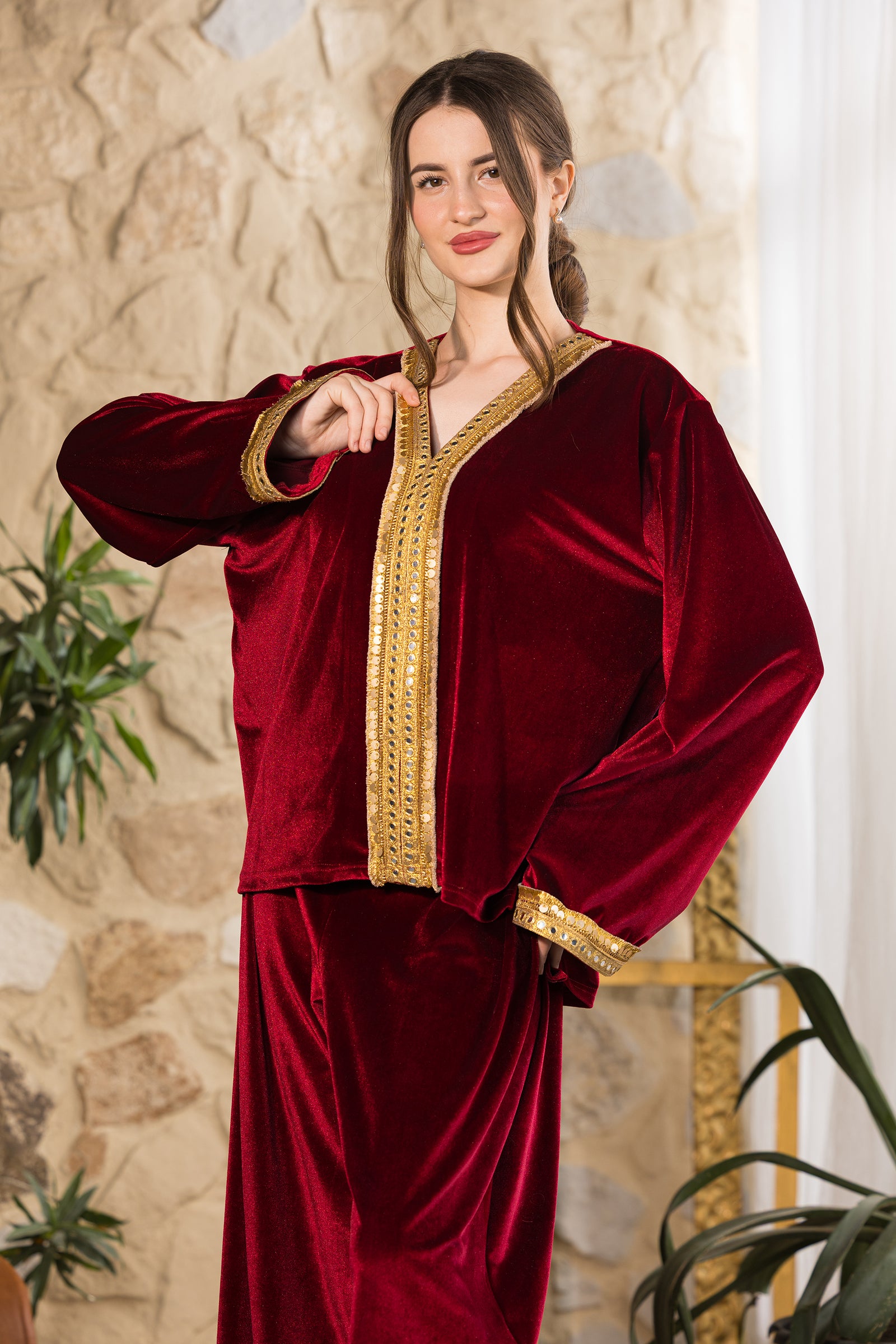Maroon Velvet Set