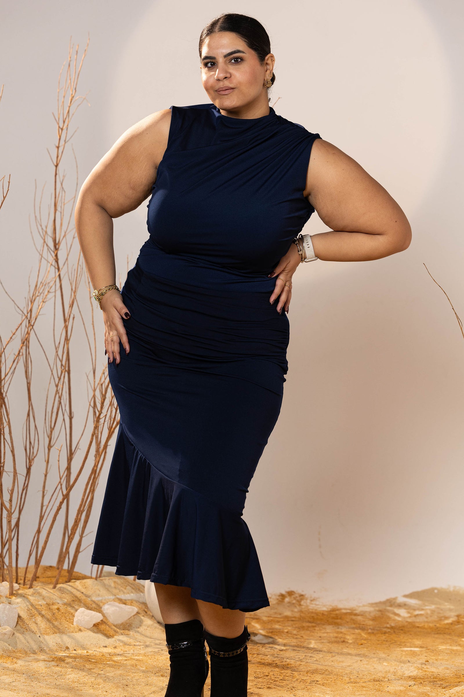 Midnight Curve Midi Skirt