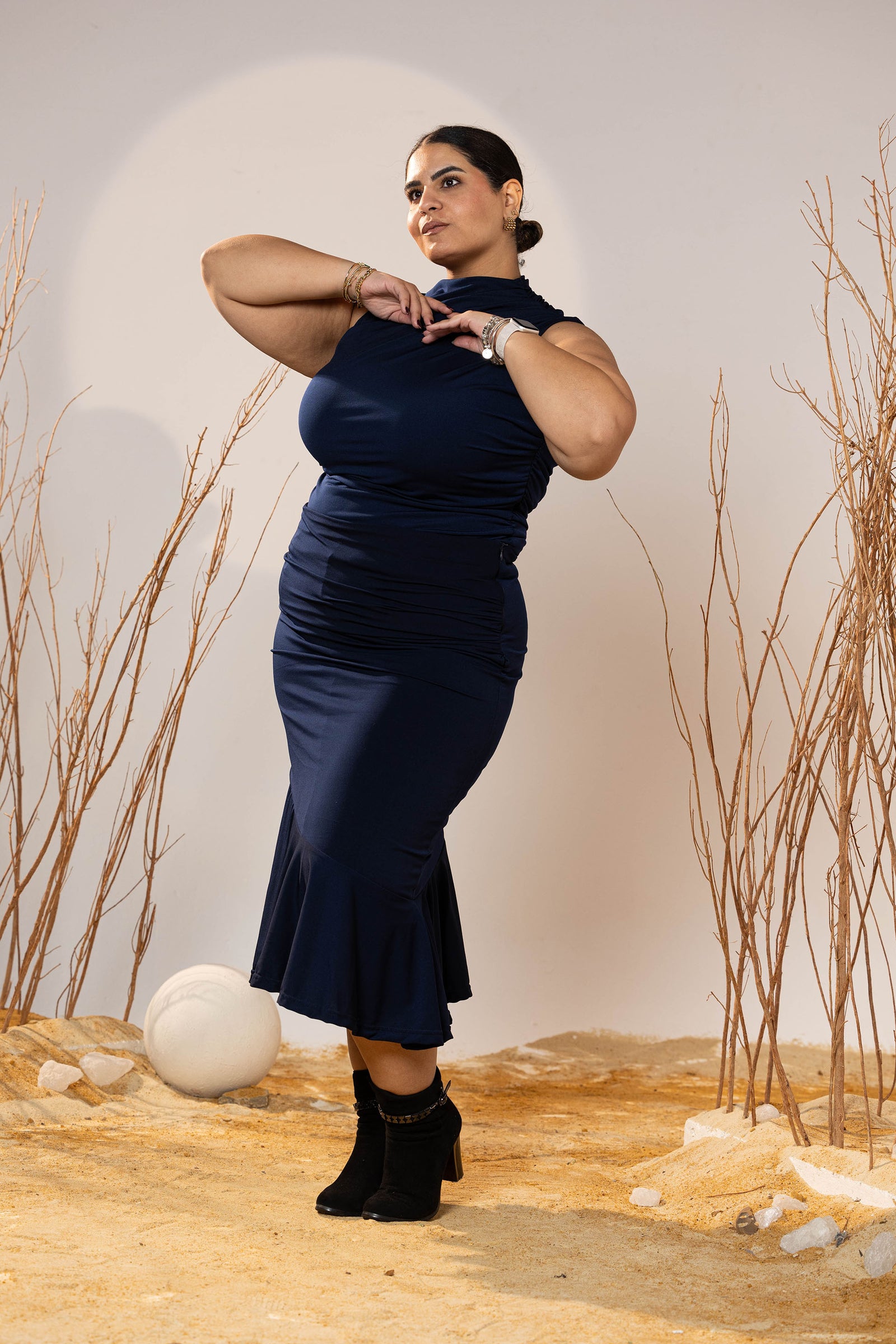Midnight Curve Midi Skirt