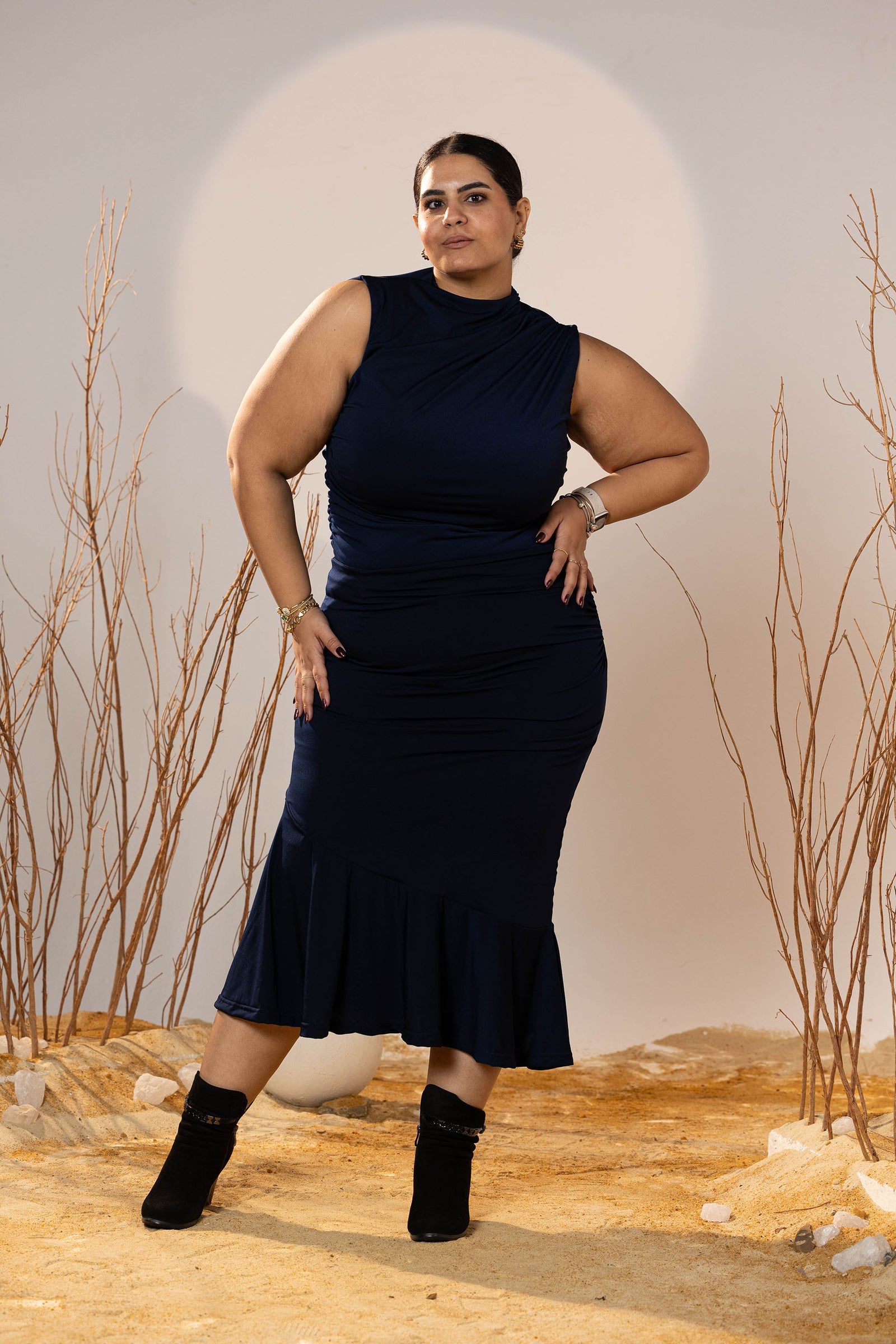 Midnight Curve Midi Skirt
