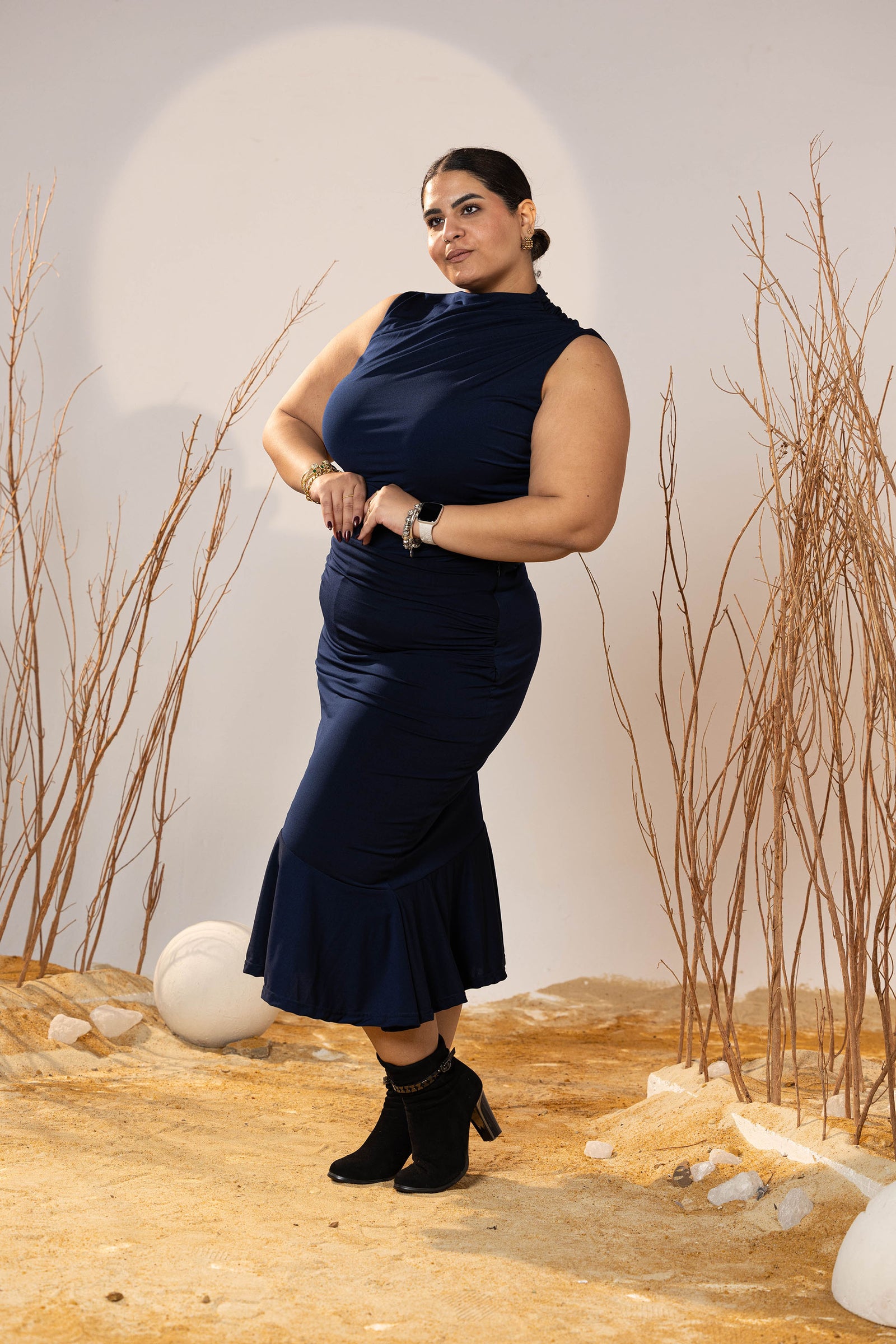 Midnight Curve Midi Skirt