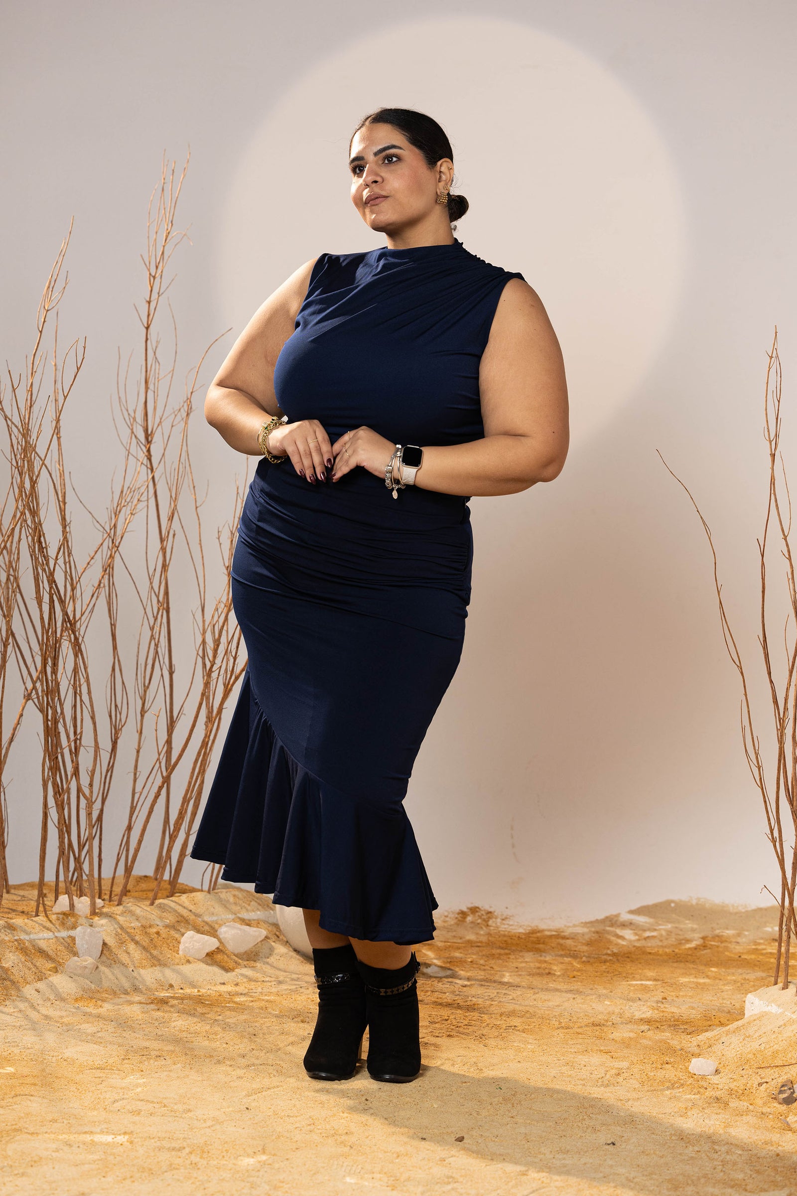Midnight Curve Midi Skirt