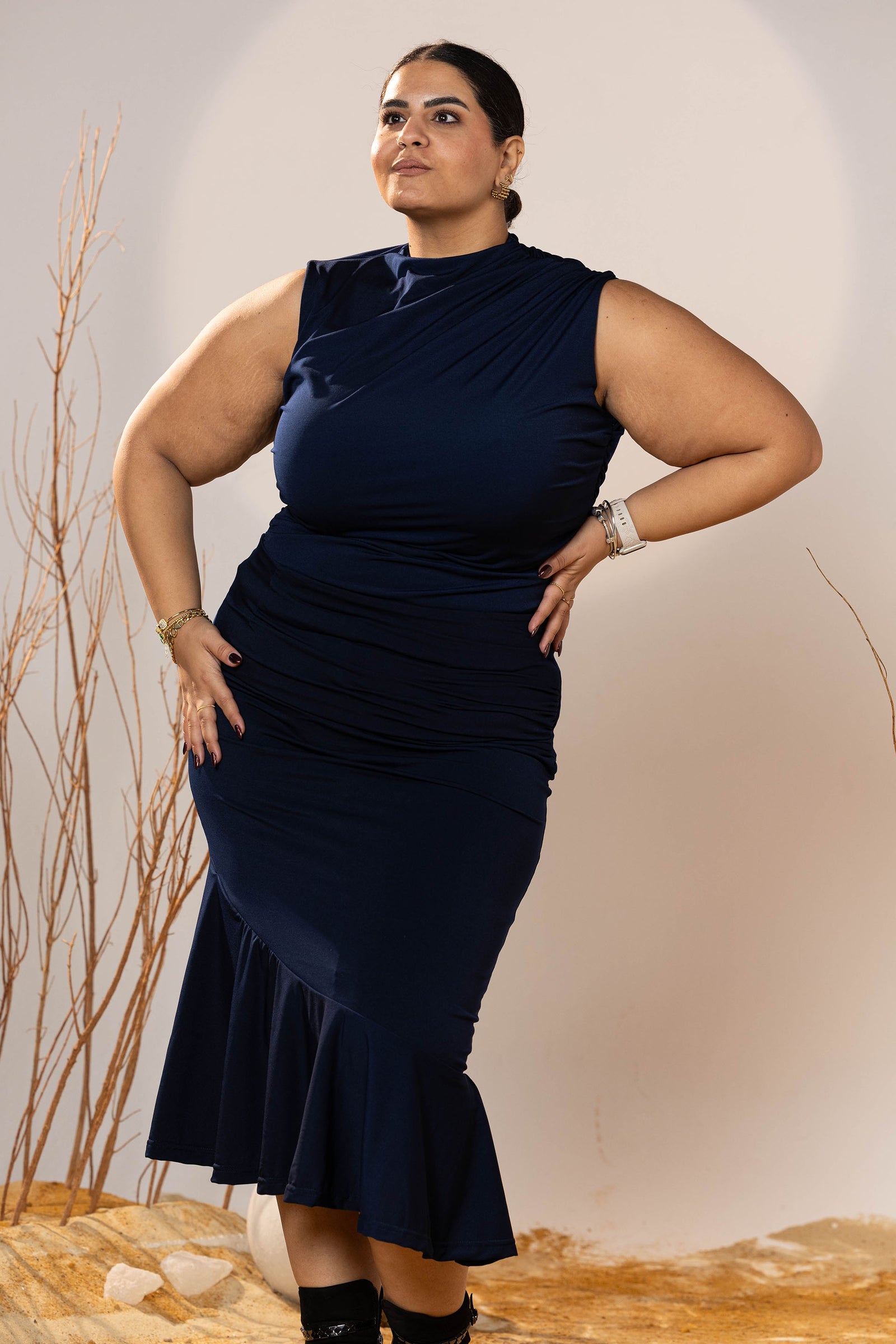 Midnight Curve Midi Skirt