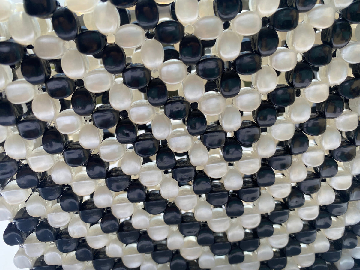 Black x white Beaded Bag