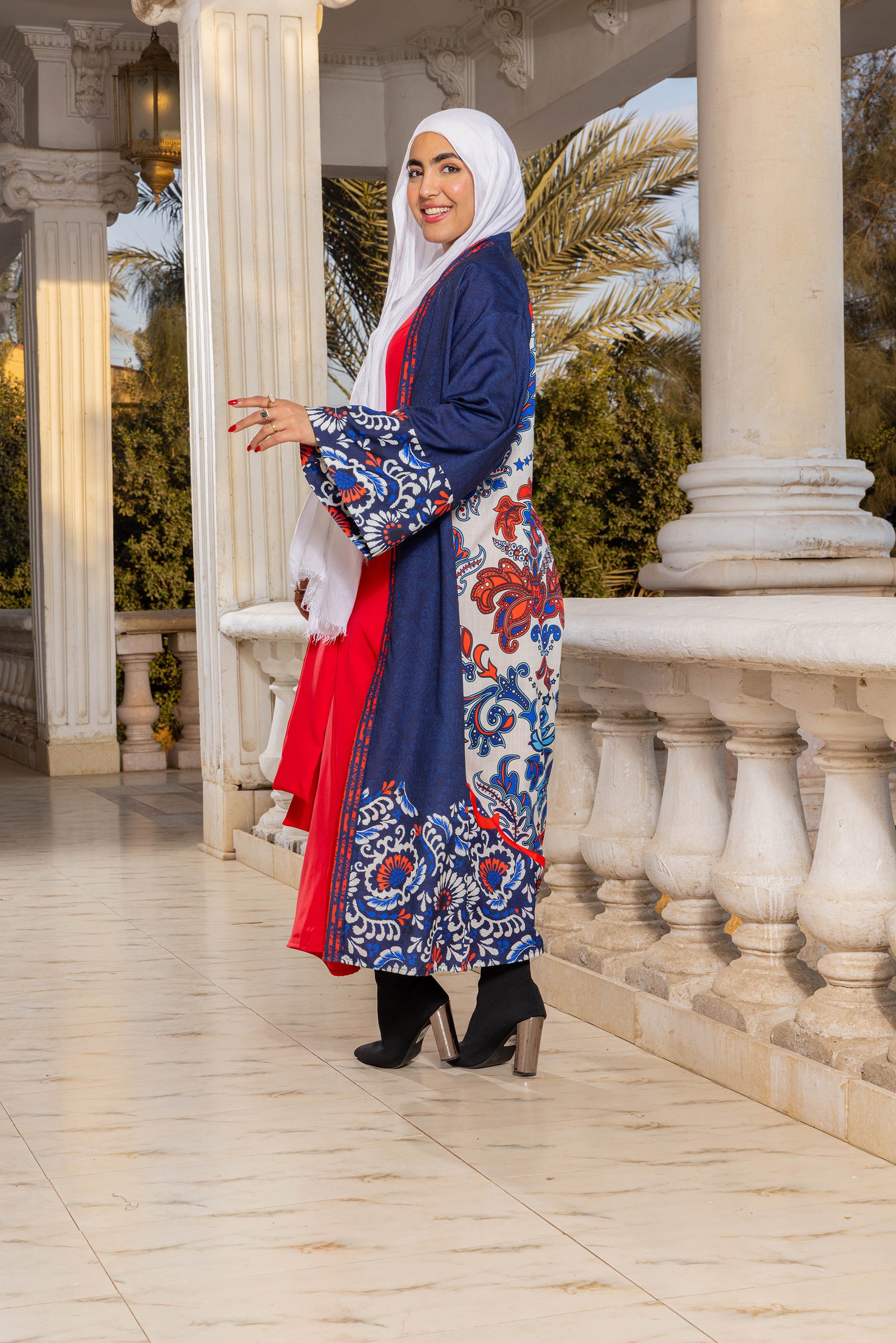 Ottoman Bloom Printed Linen Kimono