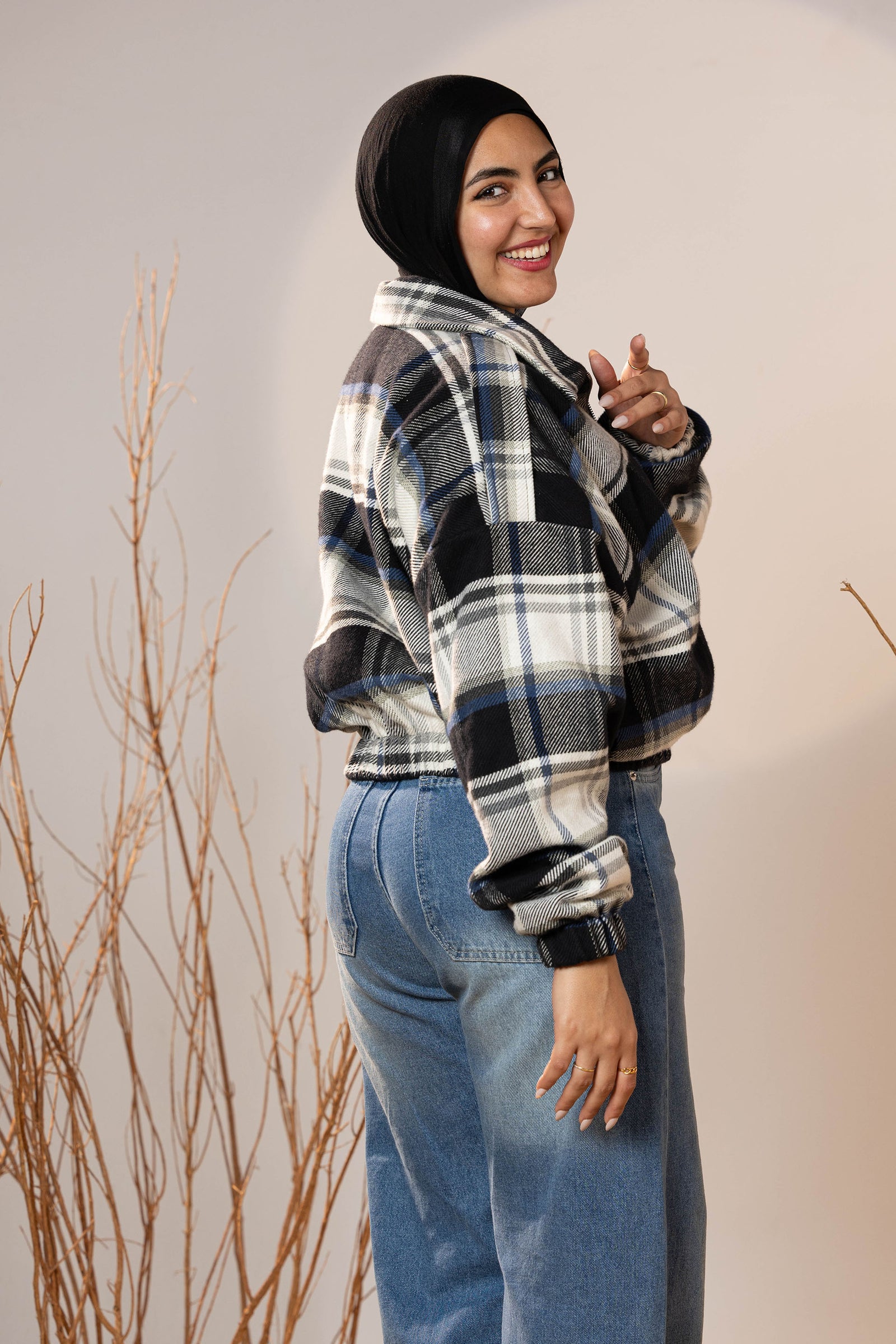 Plaid Wool Winter Bomber