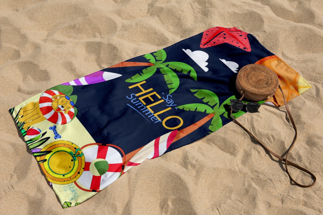 Retro Shores Beach Towel