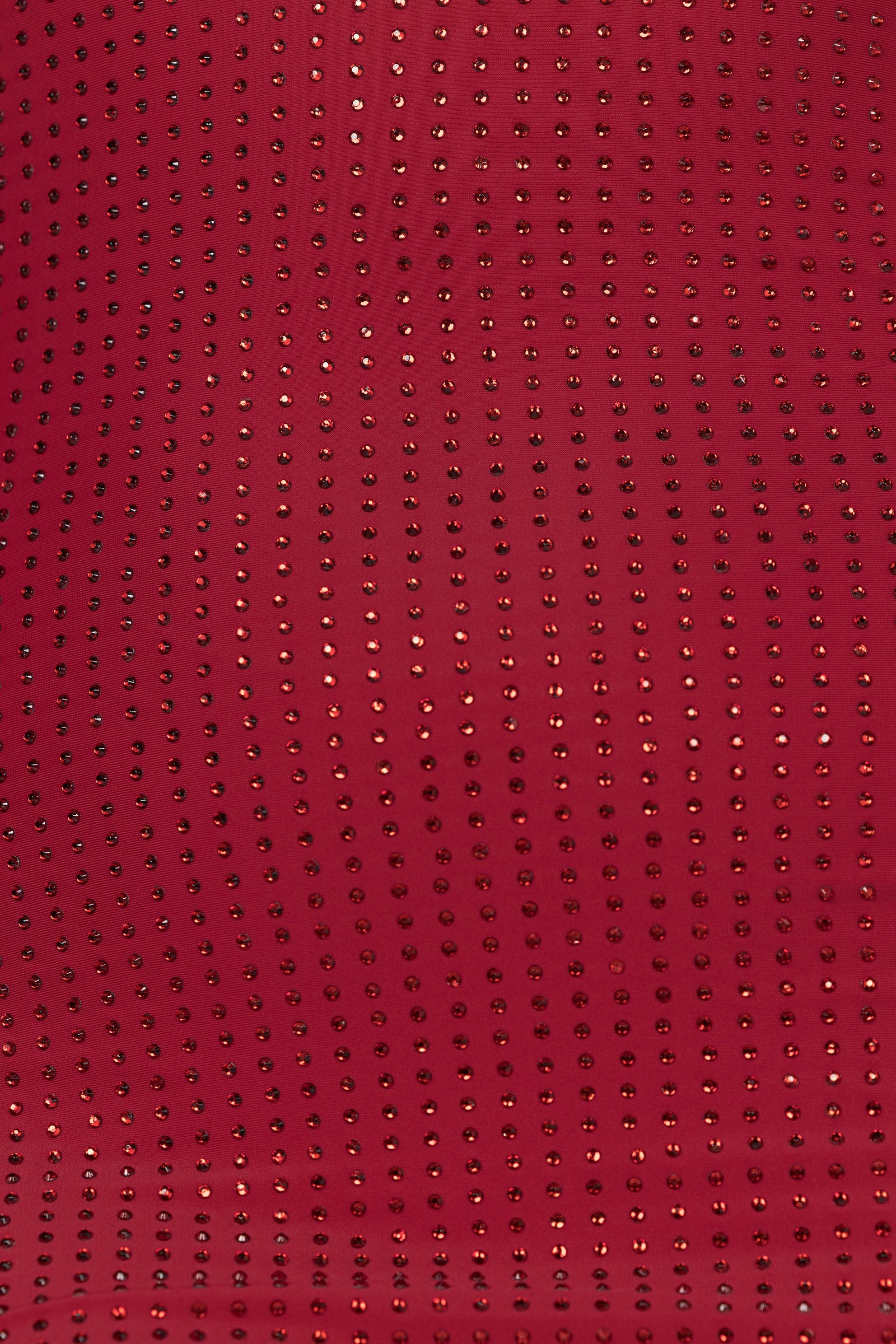 Rhinestone Mini Red Dress - Red