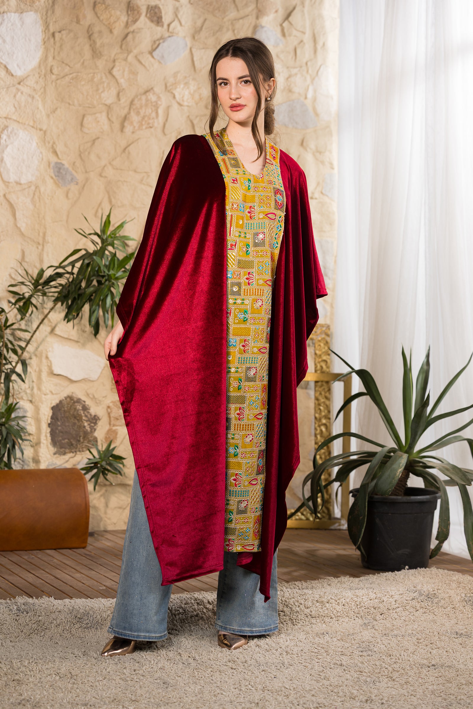 Ruby Heritage Velvet Cape