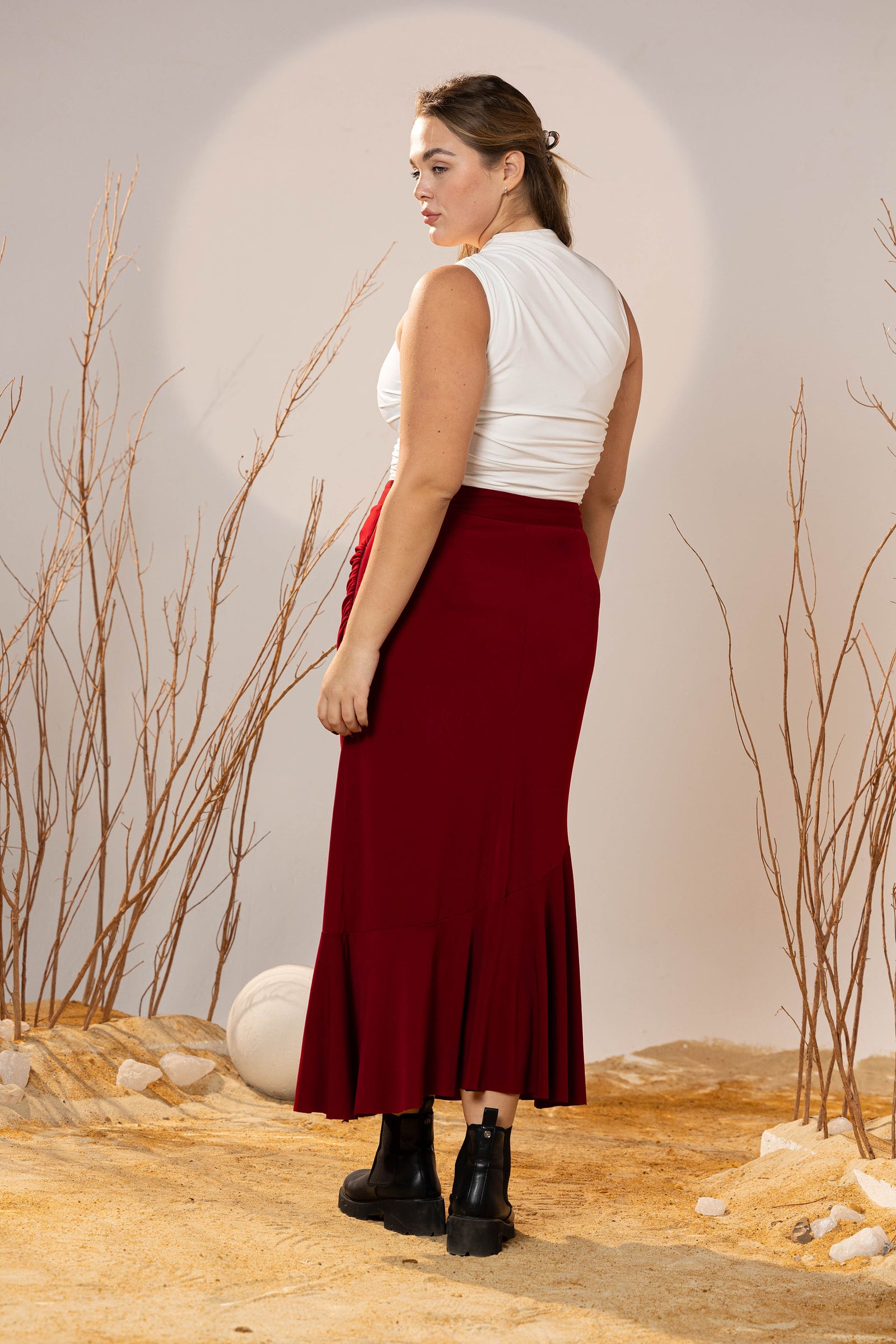 Scarlet Flow Jersey Skirt