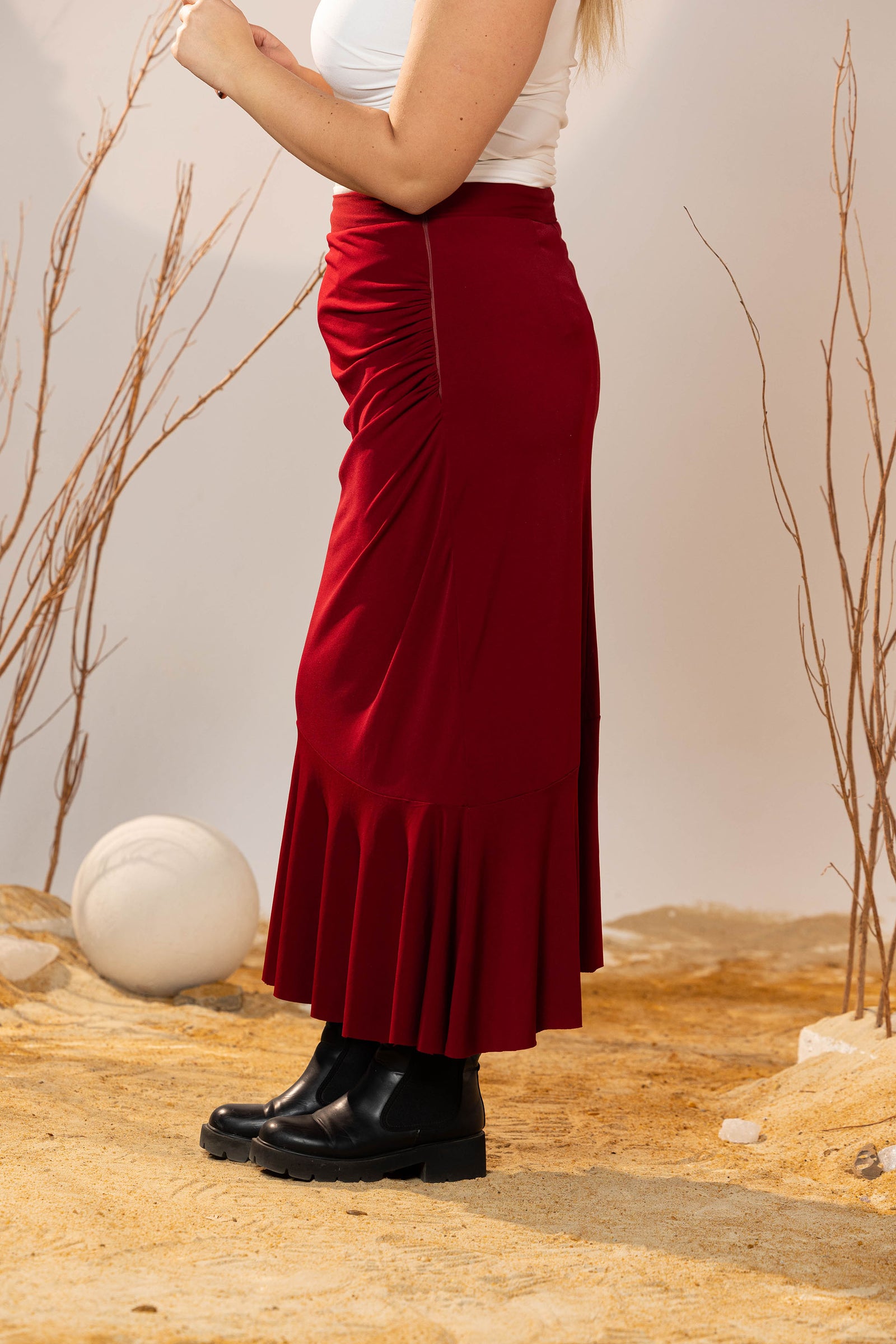 Scarlet Flow Jersey Skirt
