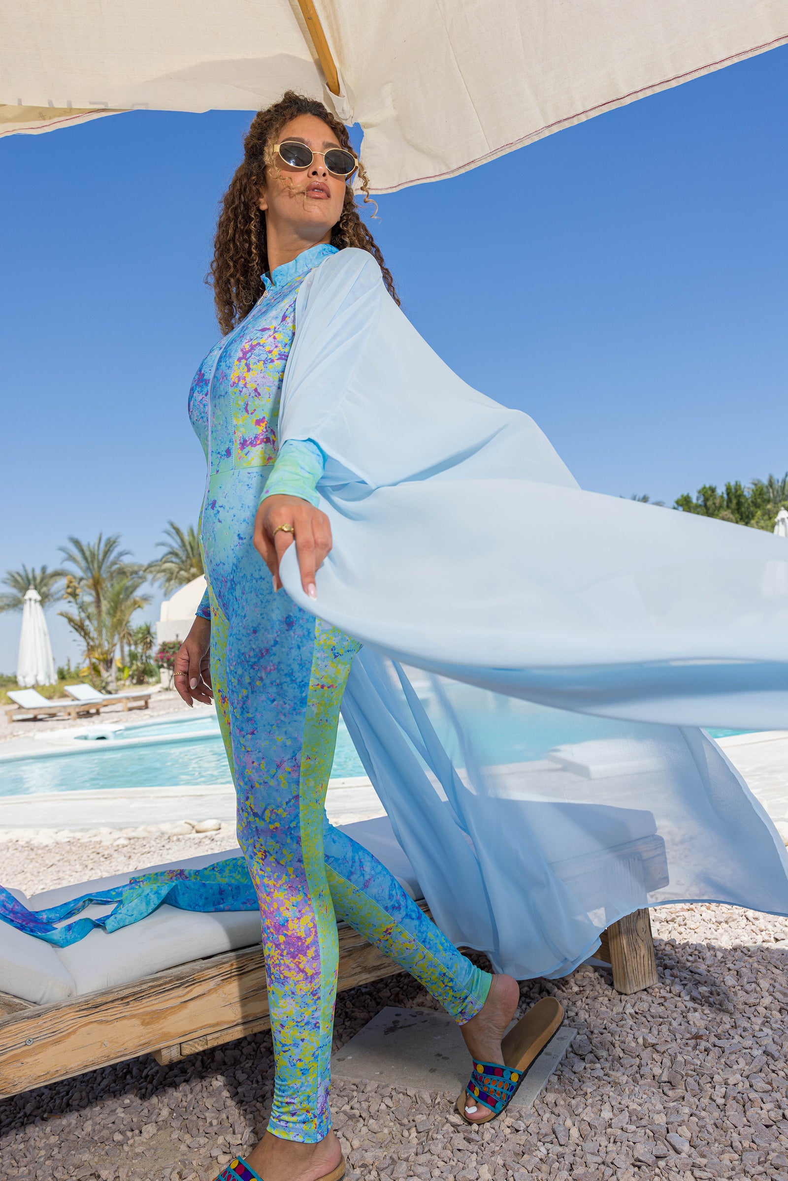 Sky Chiffon Kimono