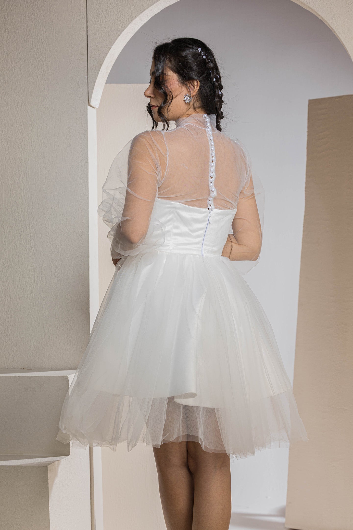 Sweetheart Mini Tulle Dress - White