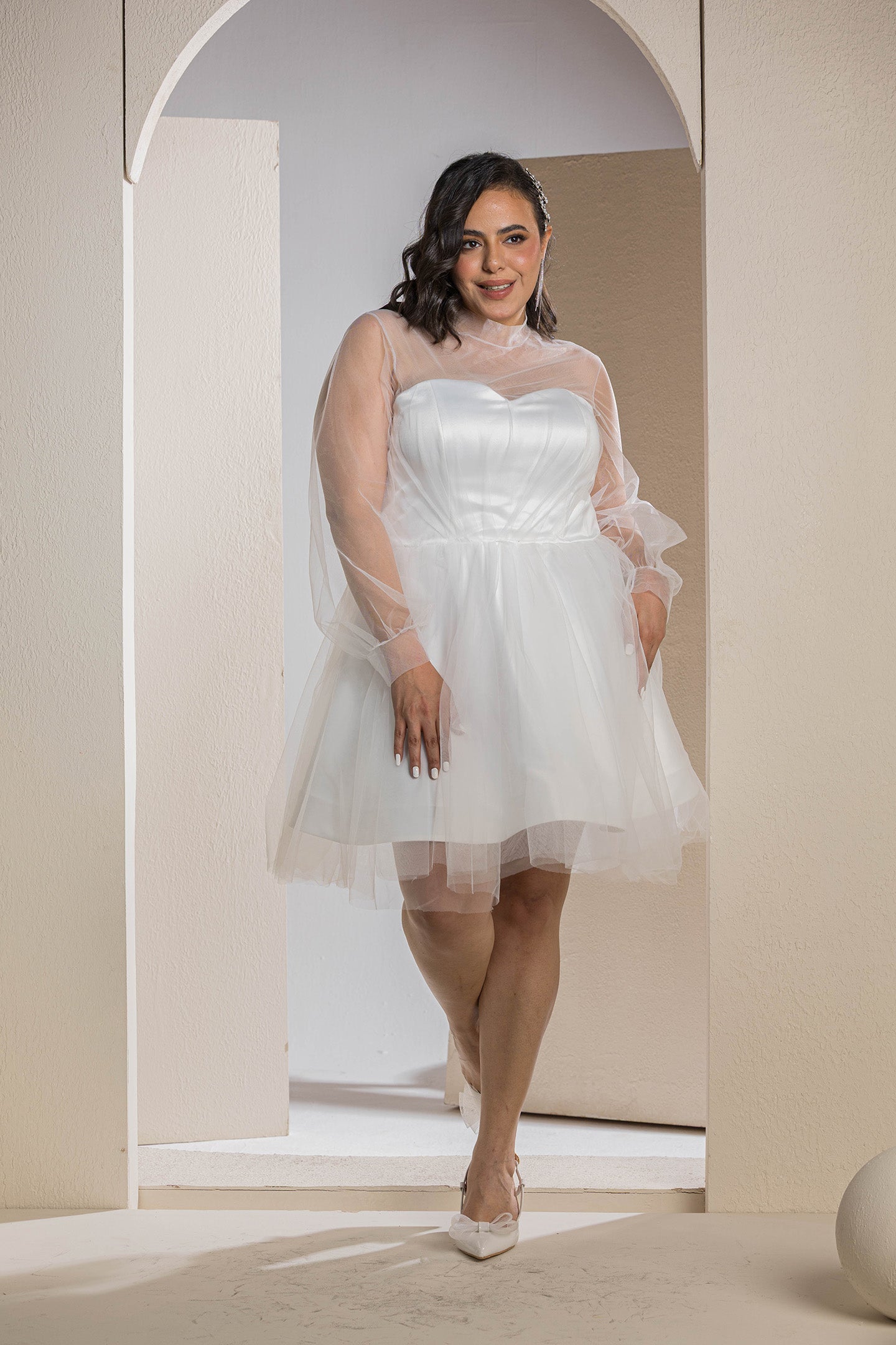 Sweetheart Tulle Dress - White