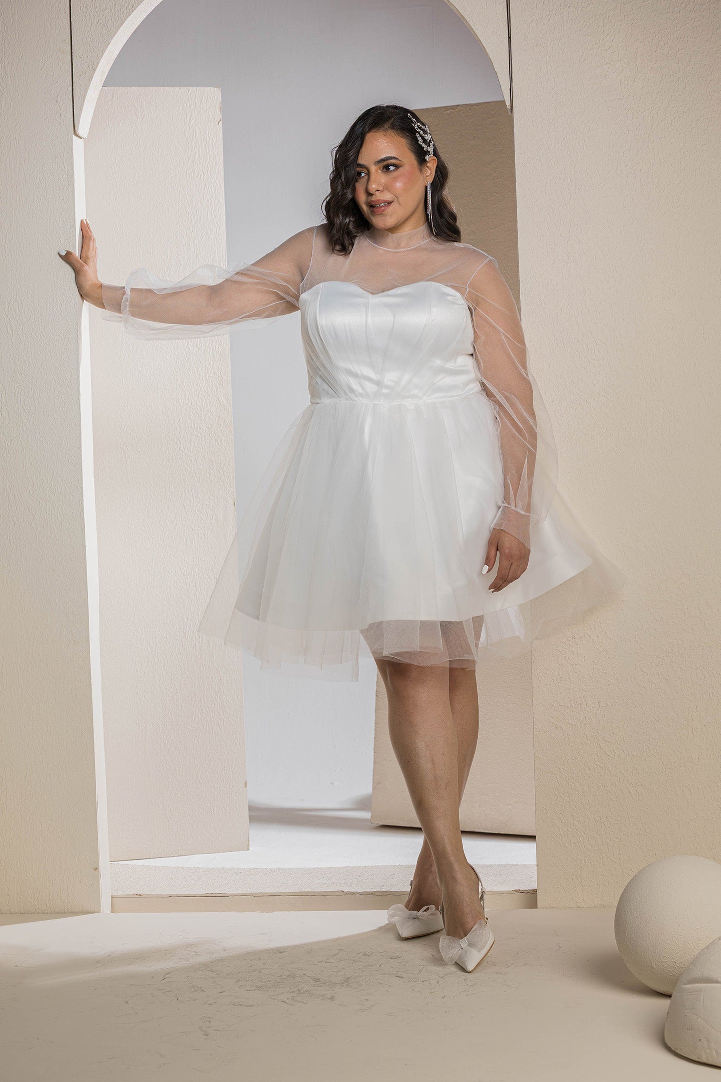Sweetheart Tulle Dress - White