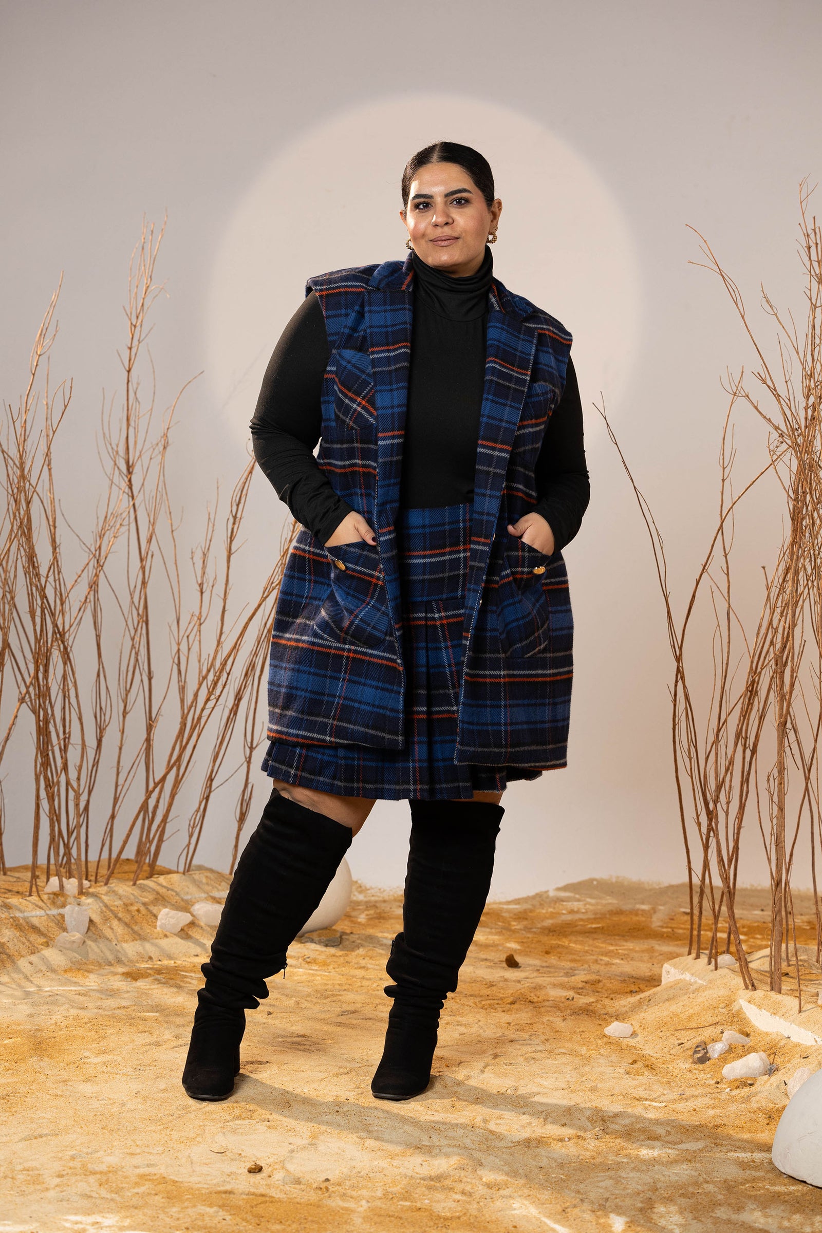 The Blue Winter Plaid Set