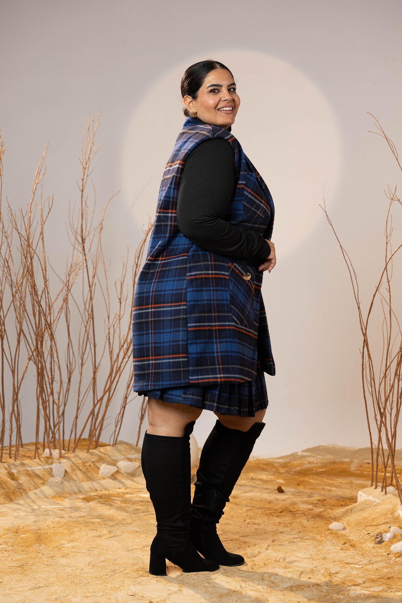 The Blue Winter Plaid Set