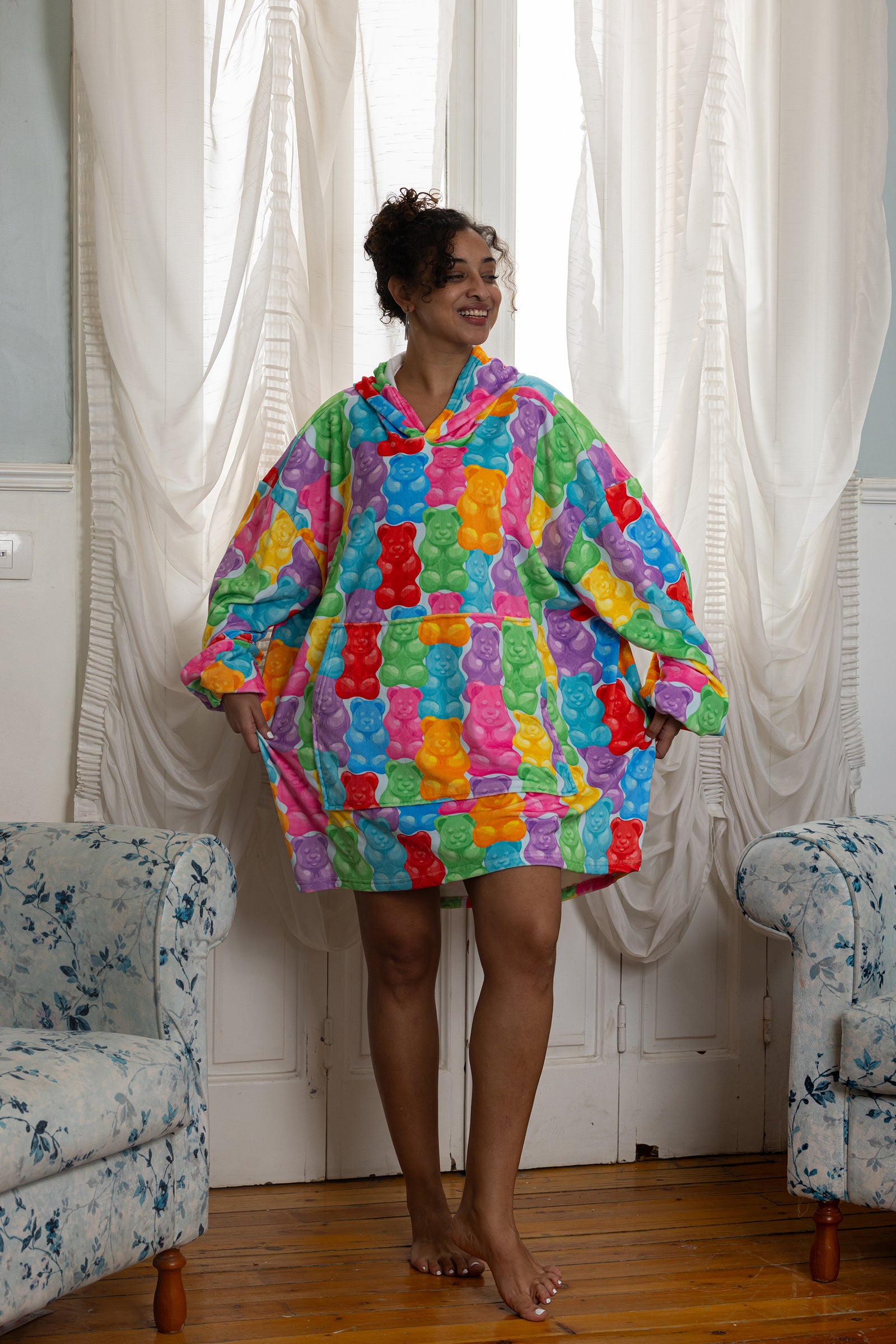 The Gummy Glow Hoodie Blanket