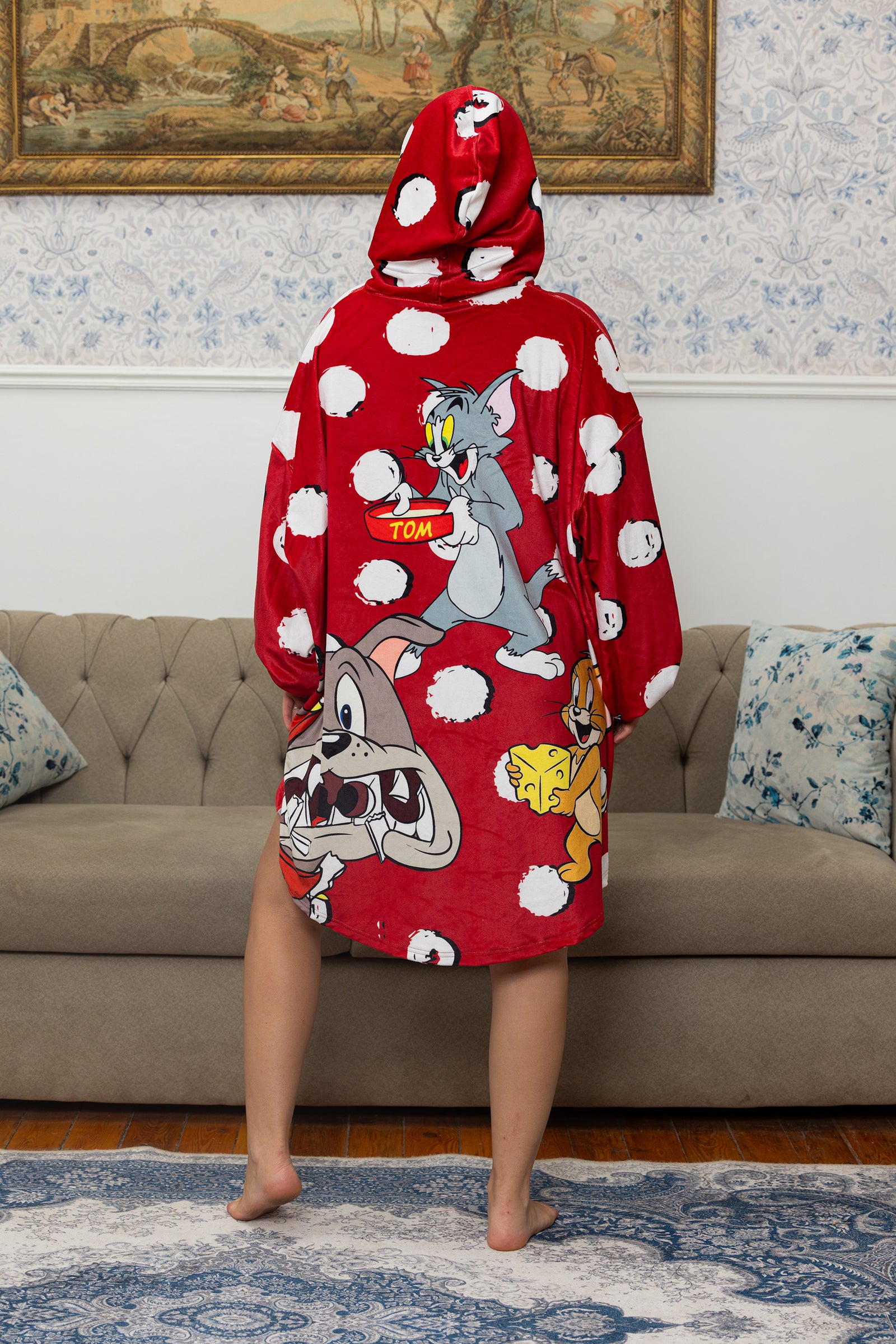 The Playful Red Hoodie Blanket