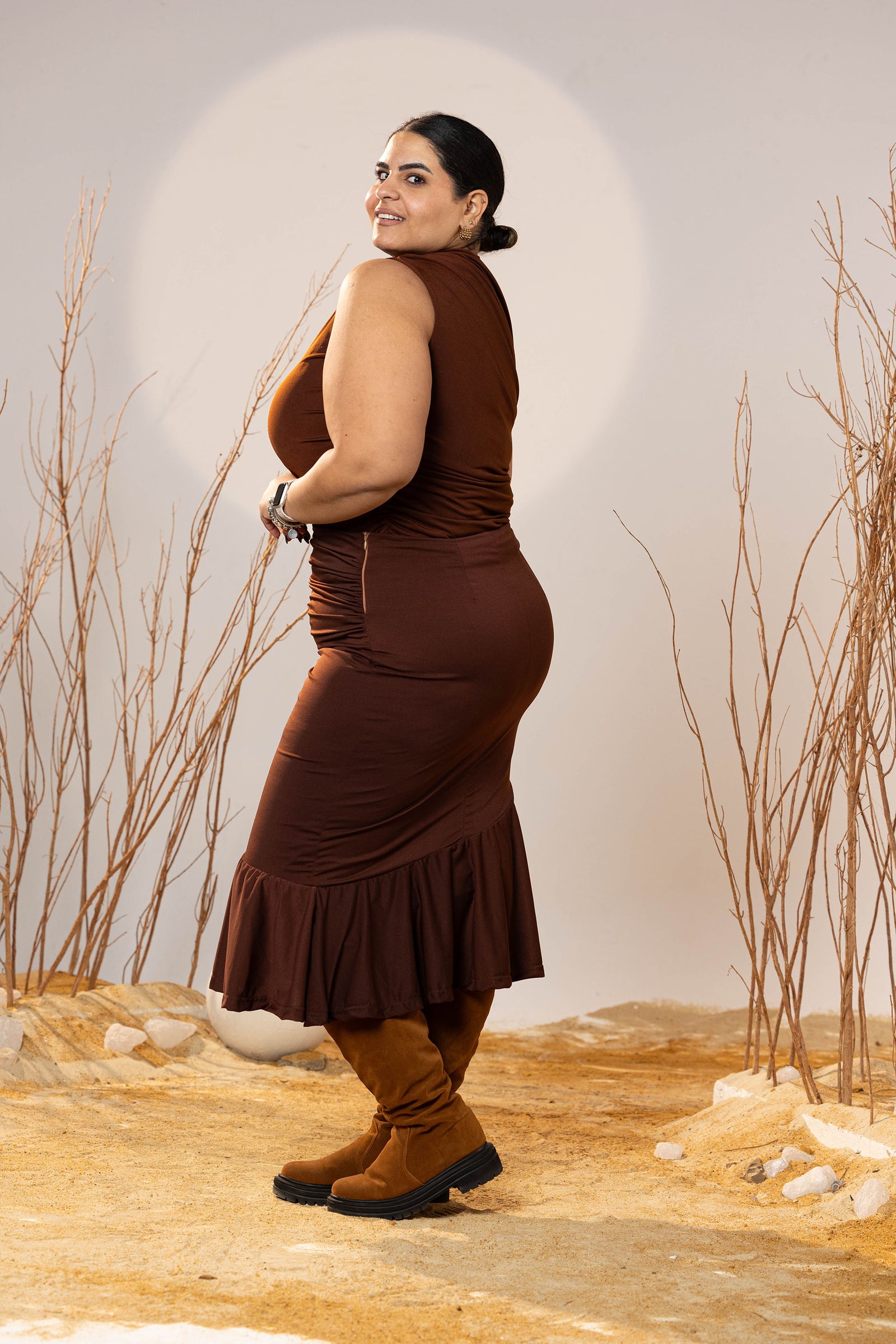 The Rich Cocoa Midi Skirt