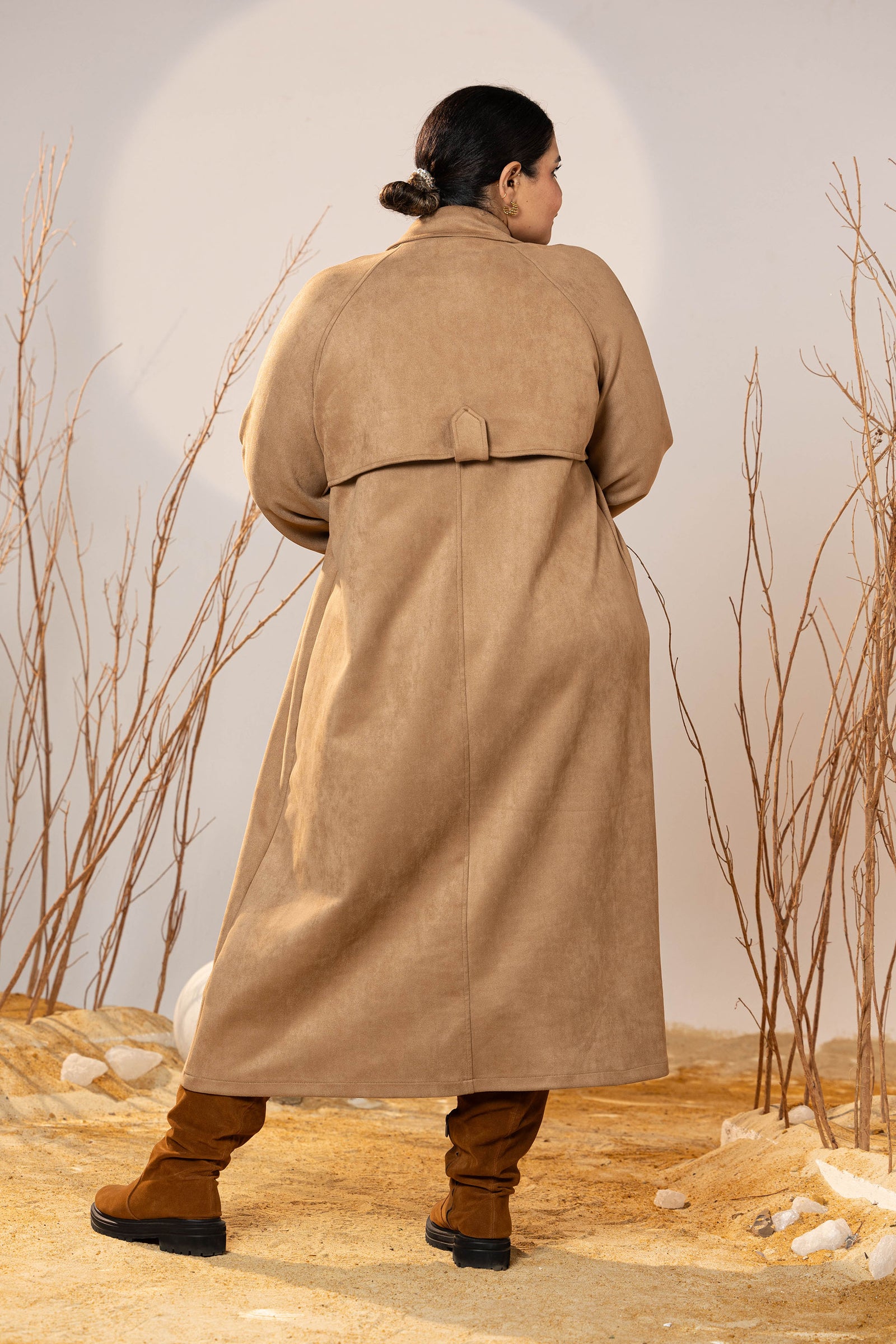 The Suede Trench Coat - Camel