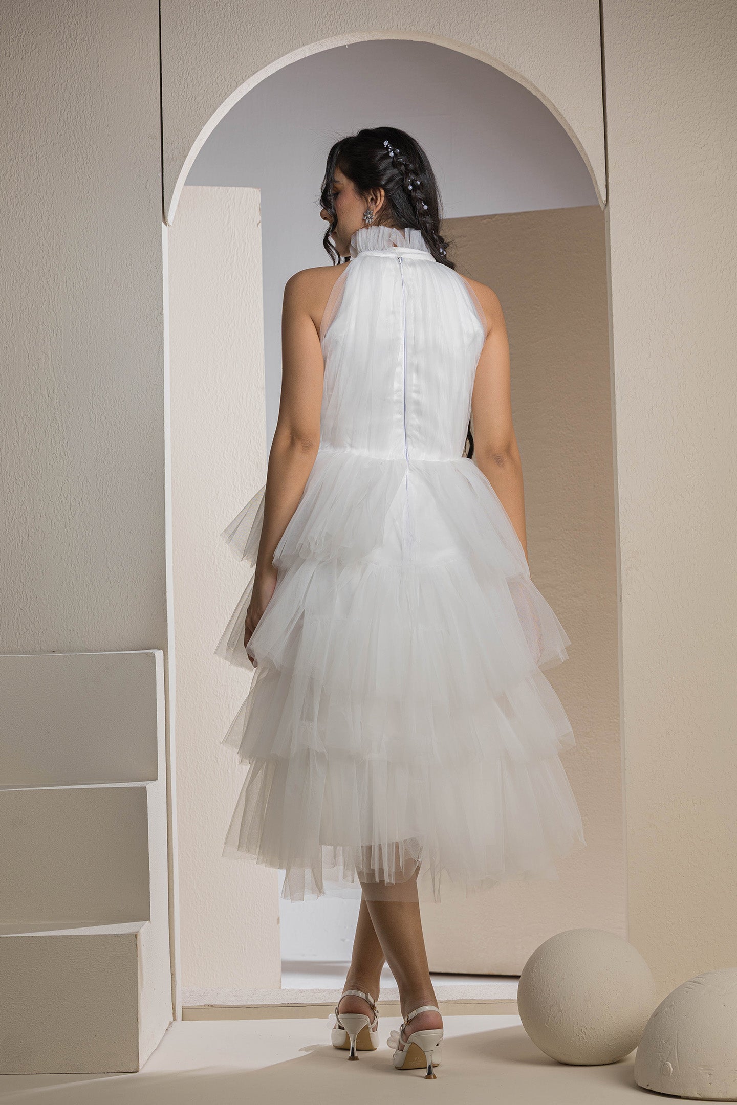The Tulle Tier Dress - White