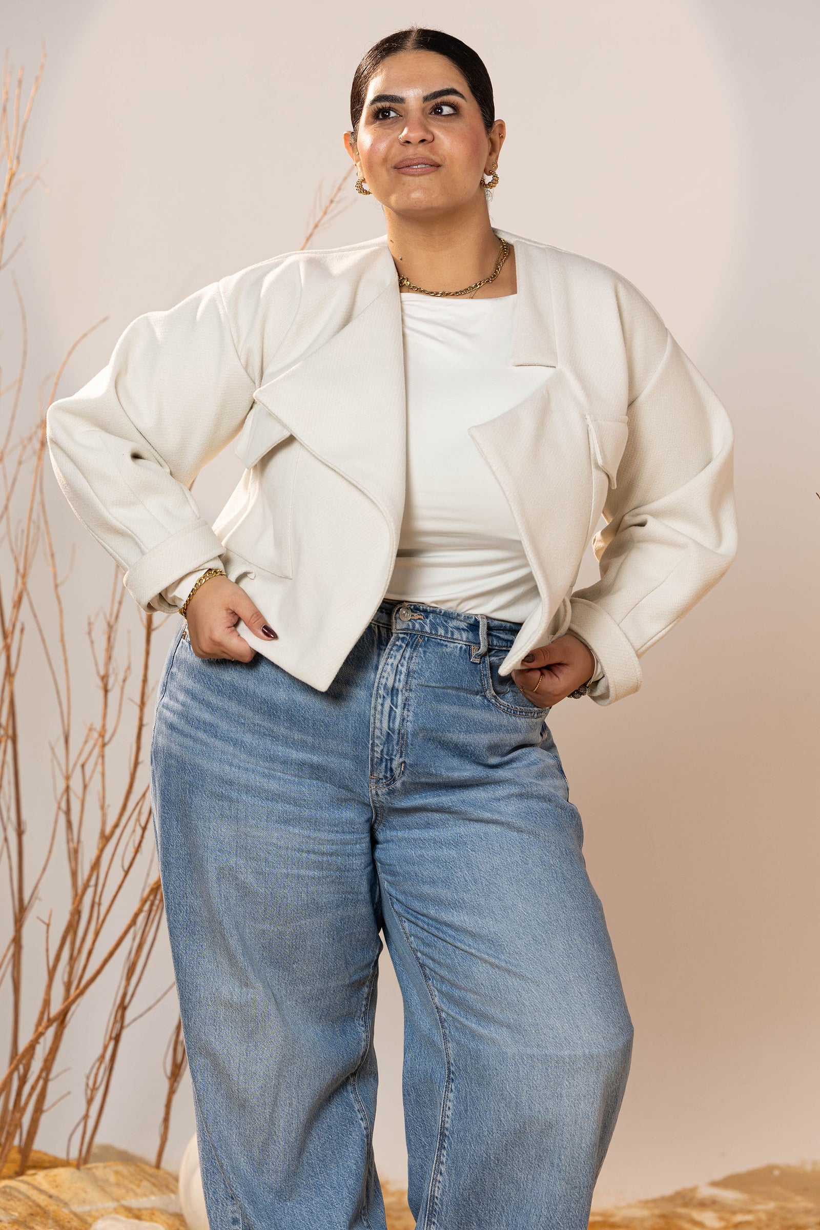 The Winter Pearl Cropped Jacket