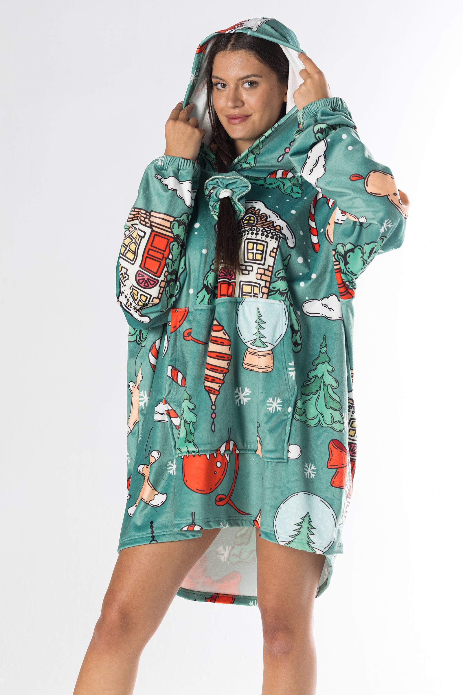 Winter Cabin Hoodie Blanket