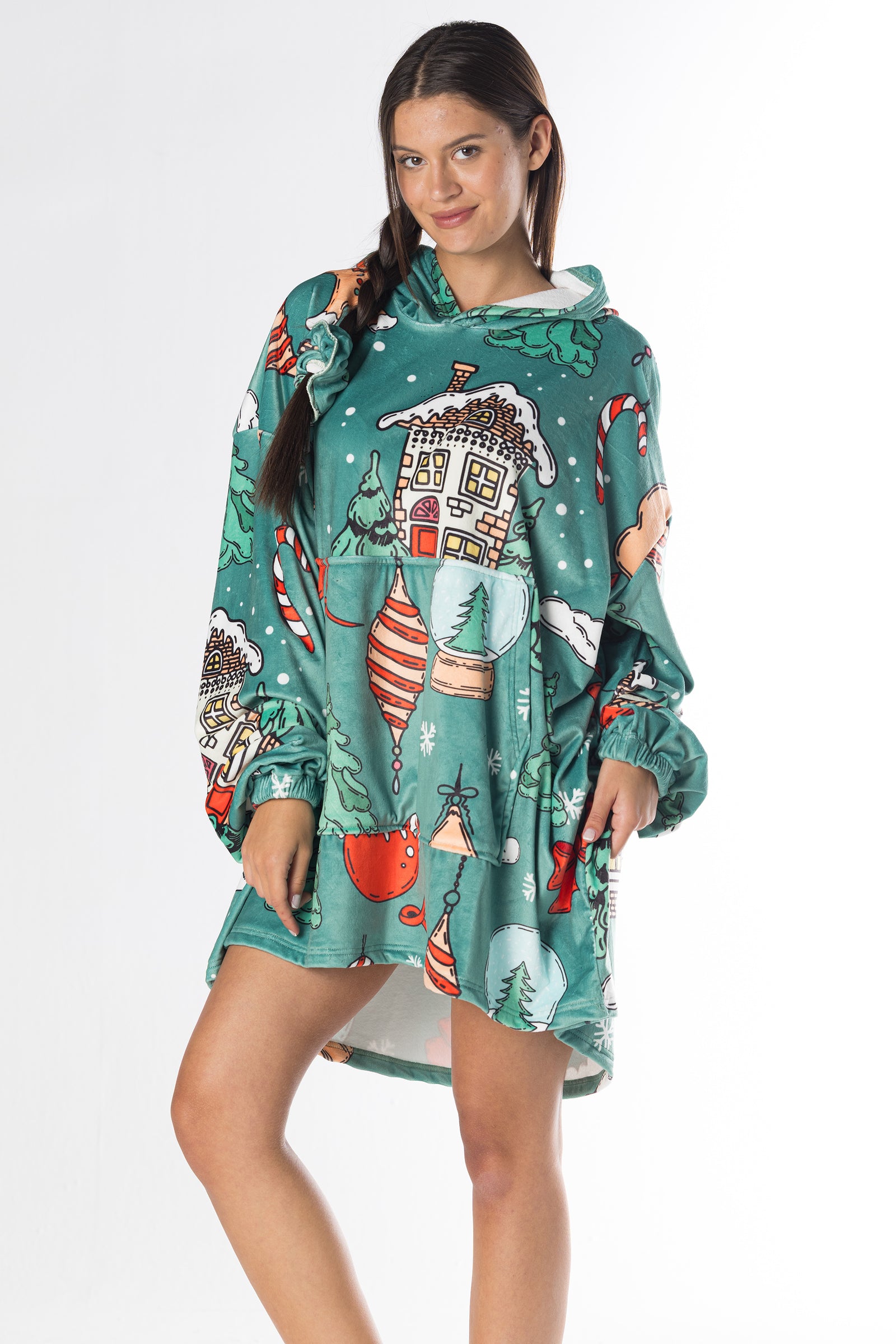 Winter Cabin Hoodie Blanket