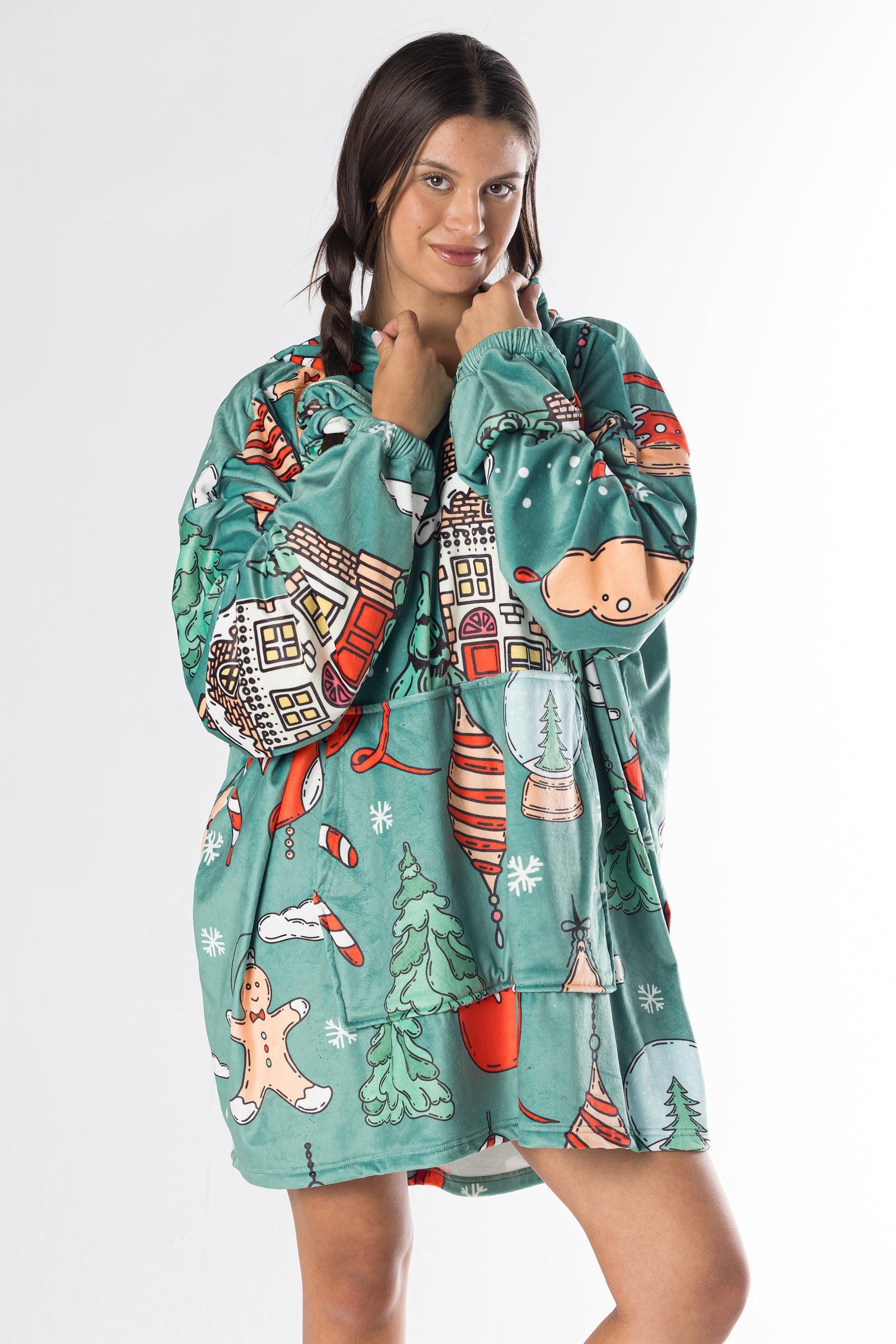 Winter Cabin Hoodie Blanket
