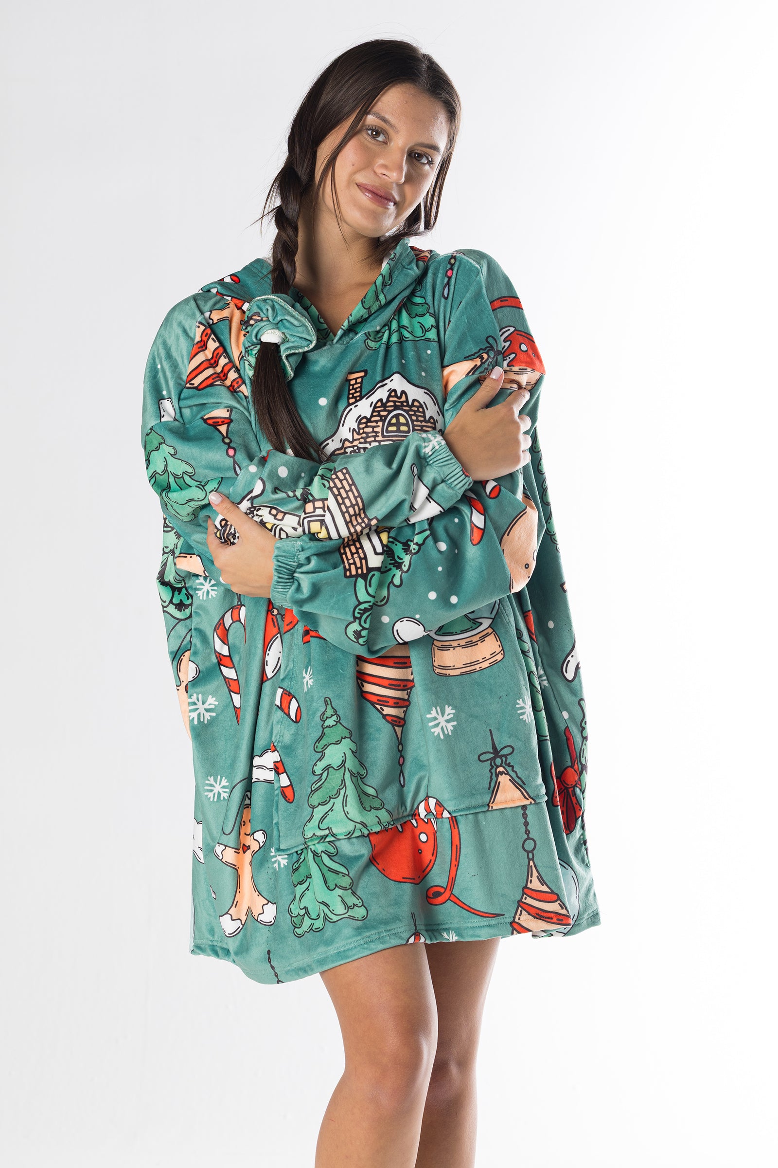 Winter Cabin Hoodie Blanket
