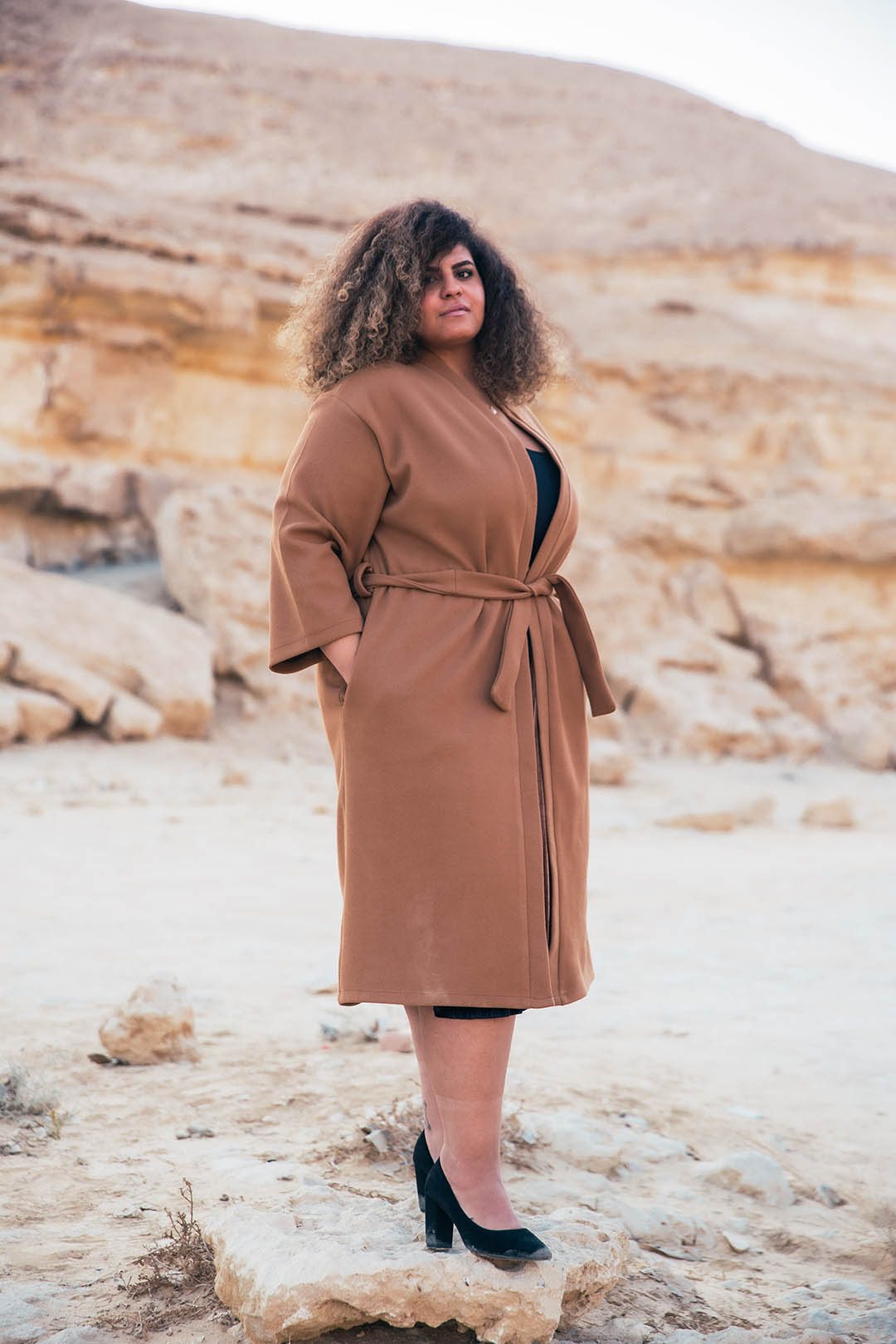 The daily wool Kimono - Brown