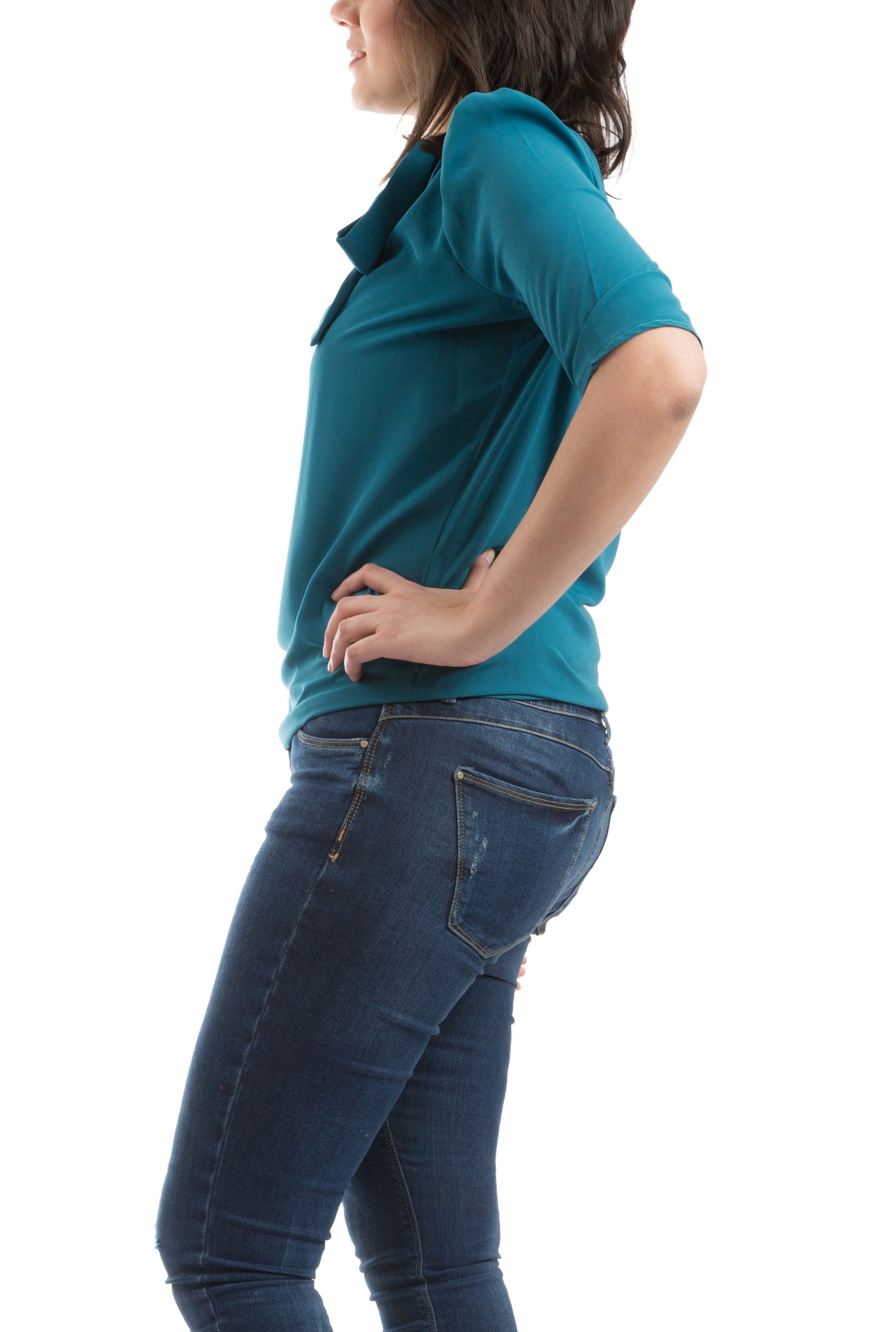 Necktie Blouse - Turquoise